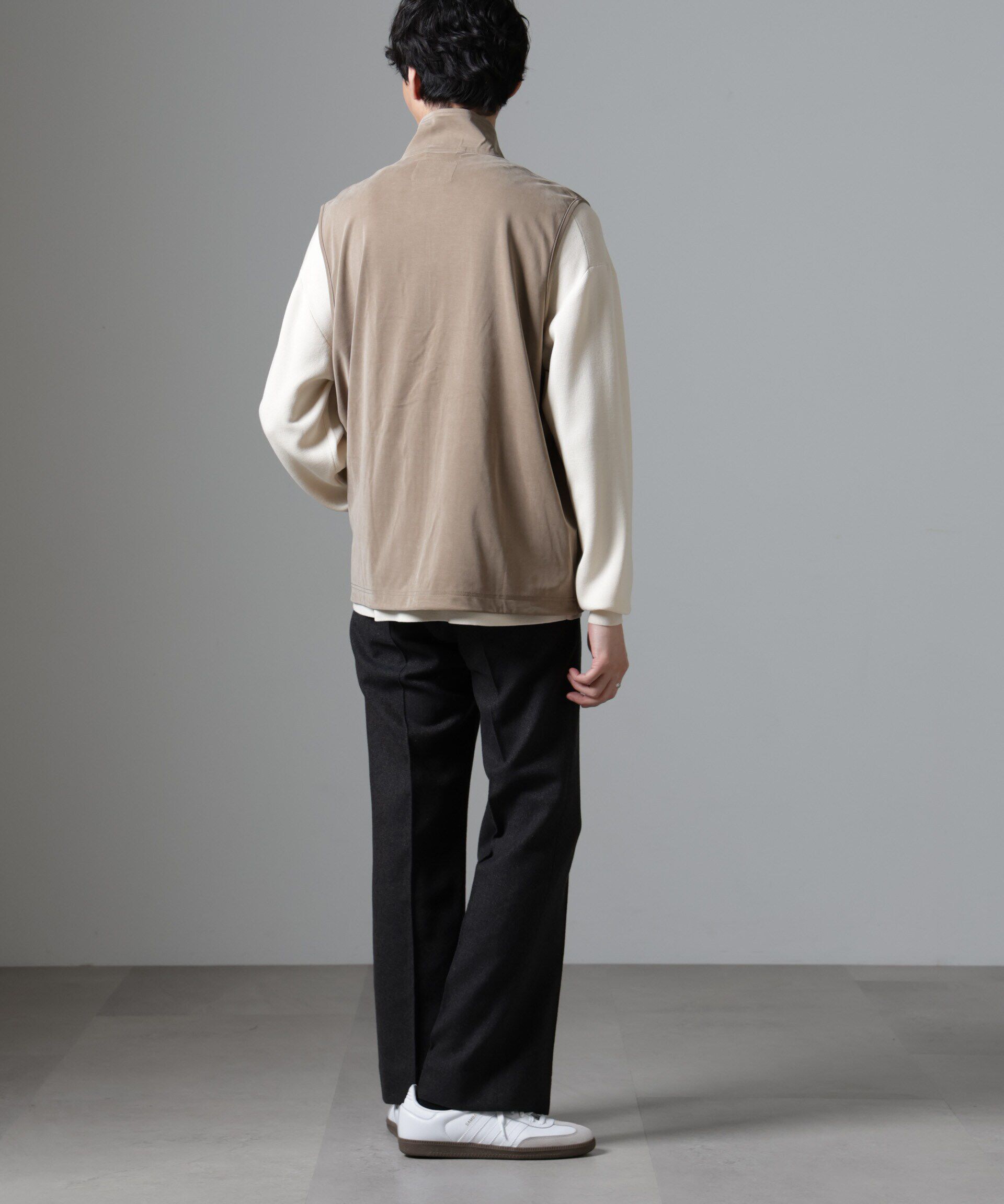 nano･universe「ヌバックライクスムーススタンドカラーベスト」|ダウンベスト・ベスト|