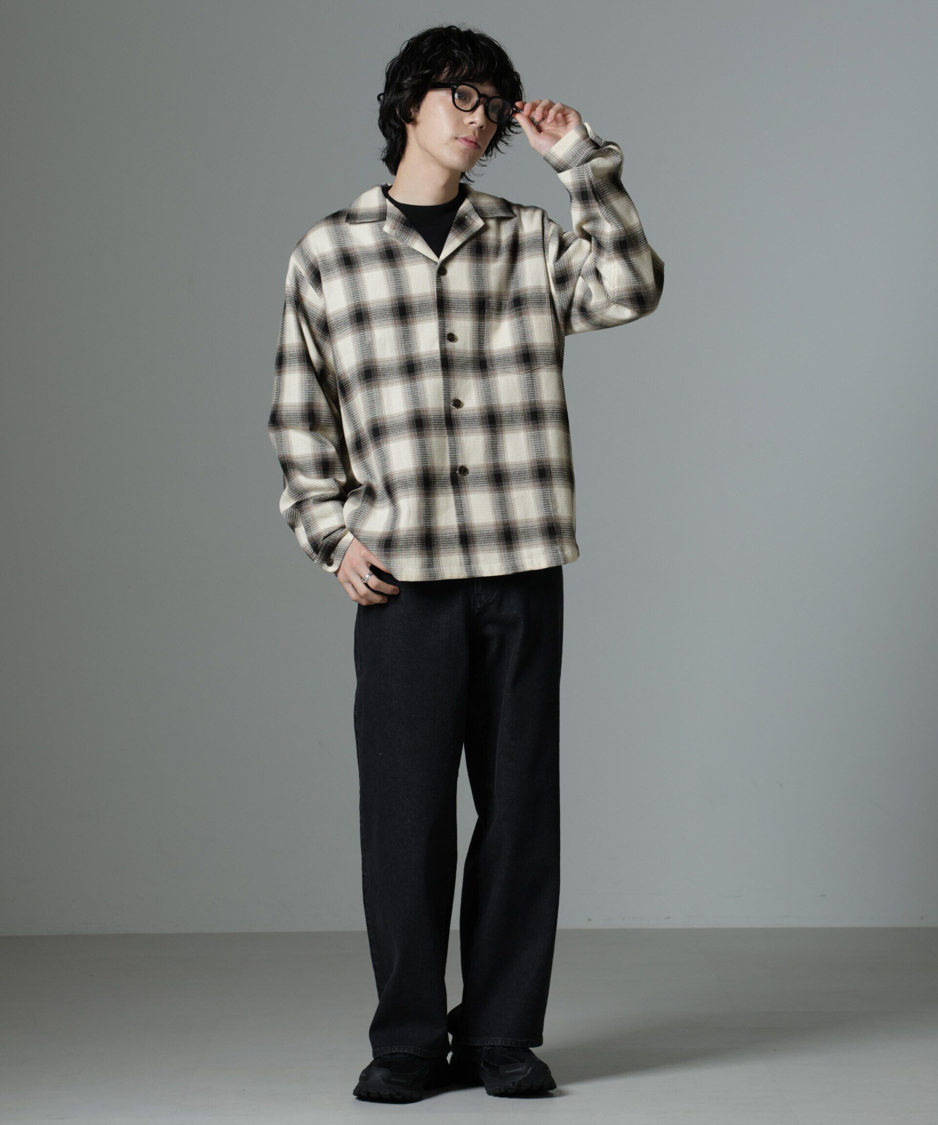 nano･universe「チェックワッフルシャツ」|シャツ・ブラウス|
