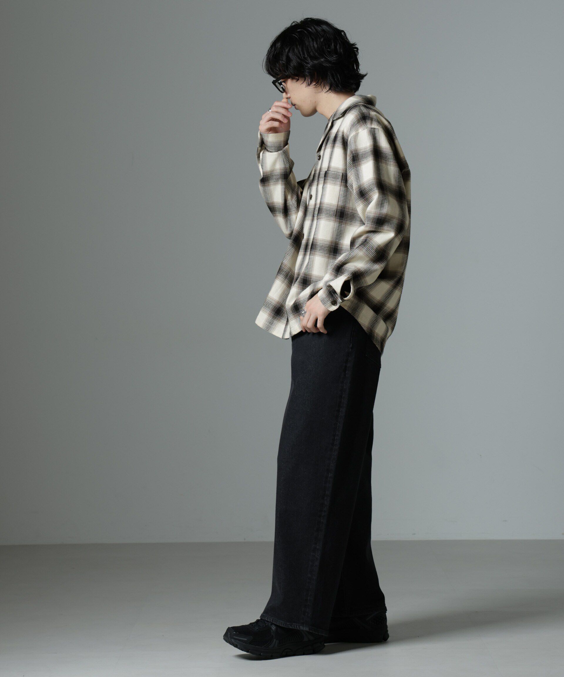 nano･universe「チェックワッフルシャツ」|シャツ・ブラウス|