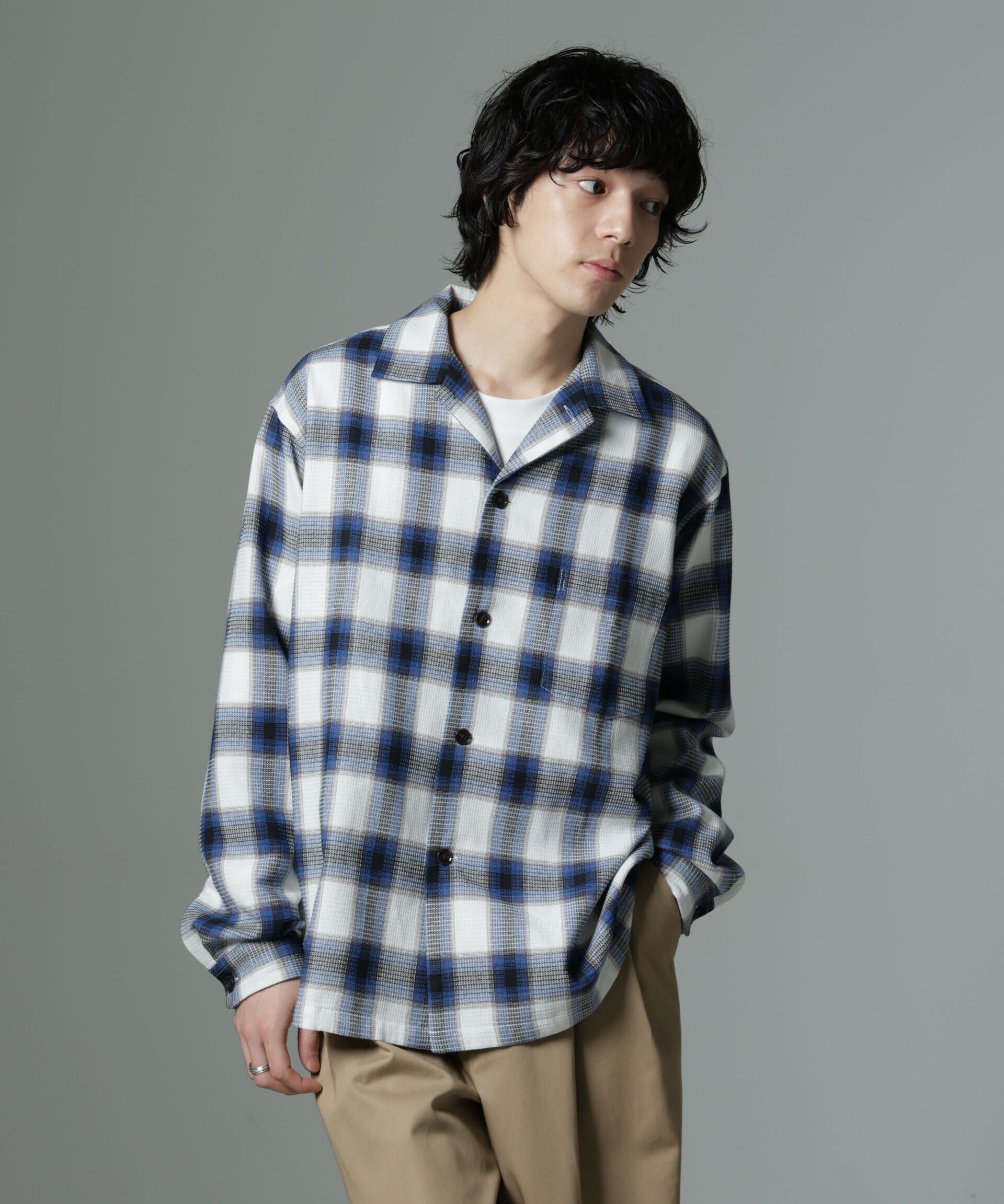 nano･universe「チェックワッフルシャツ」|シャツ・ブラウス|