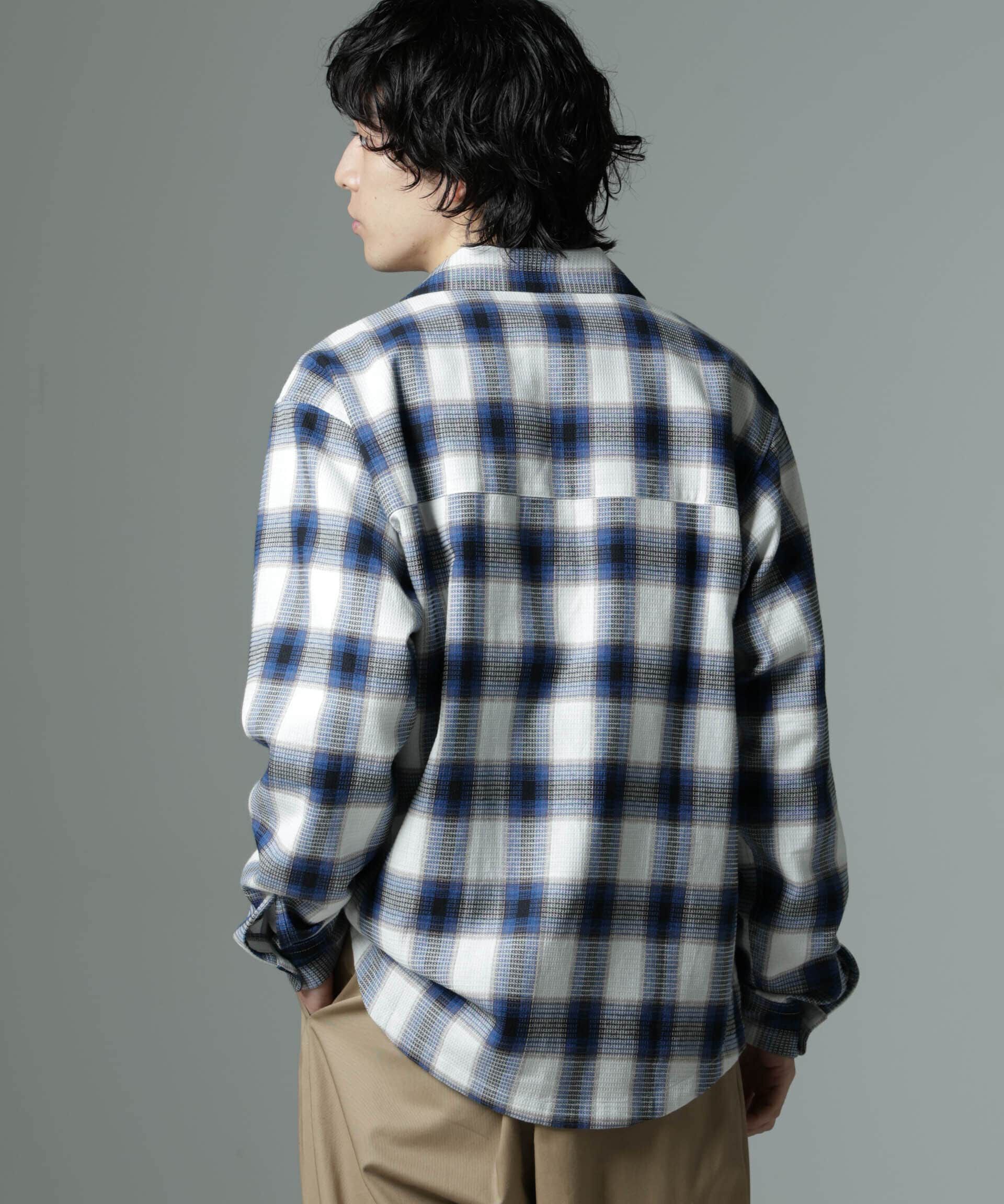 nano･universe「チェックワッフルシャツ」|シャツ・ブラウス|