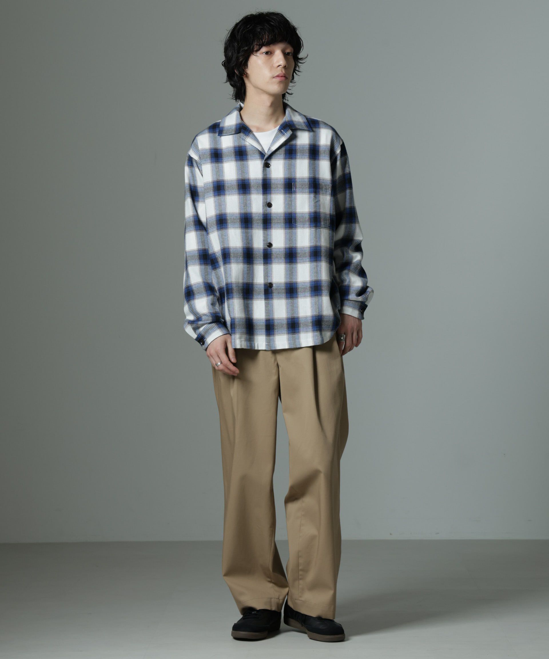 nano･universe「チェックワッフルシャツ」|シャツ・ブラウス|
