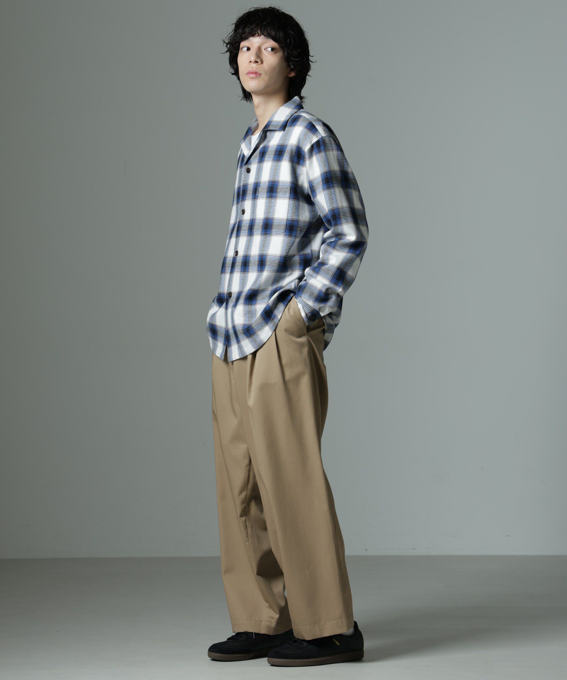 nano･universe「チェックワッフルシャツ」|シャツ・ブラウス|