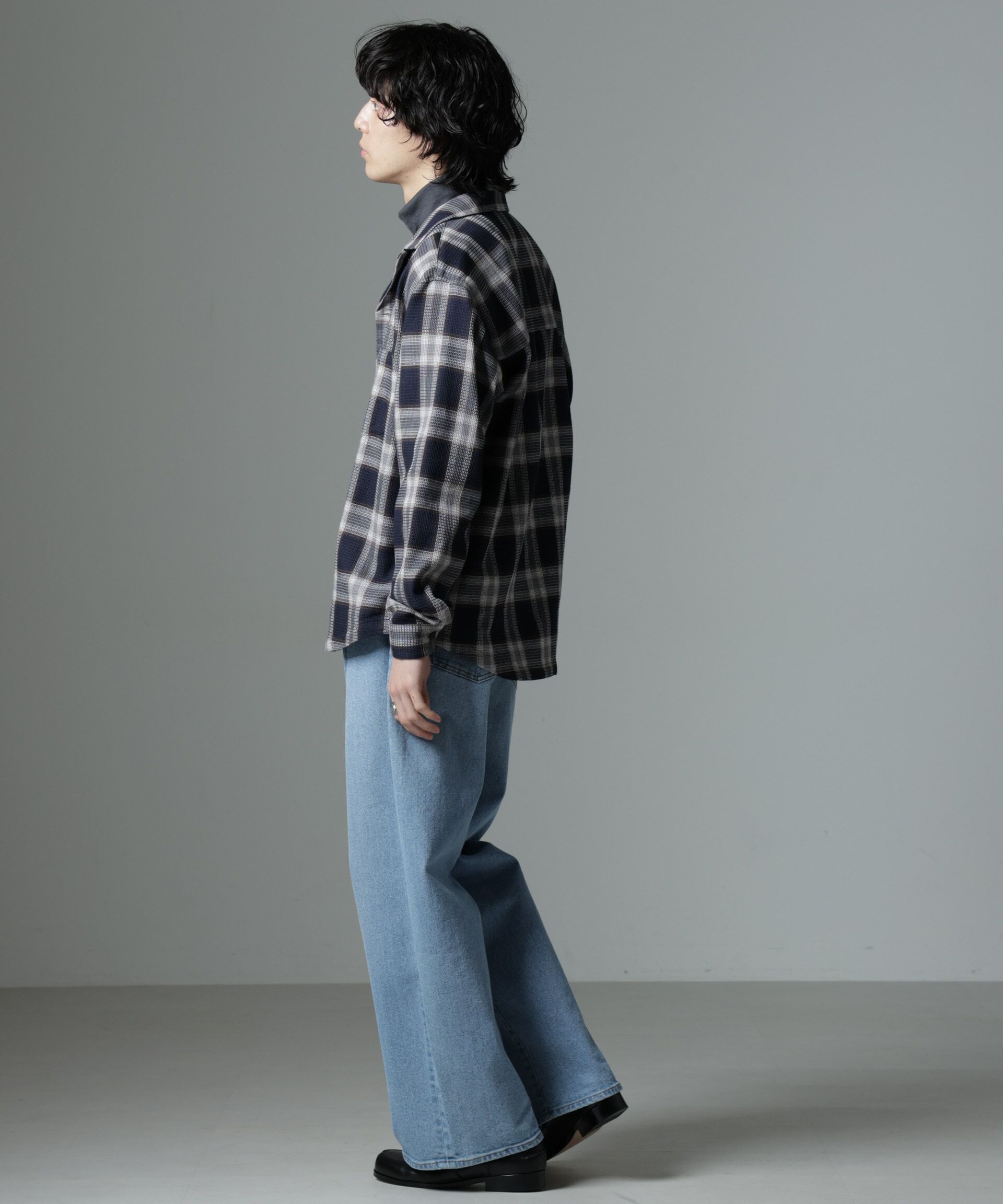nano･universe「チェックワッフルシャツ」|シャツ・ブラウス|