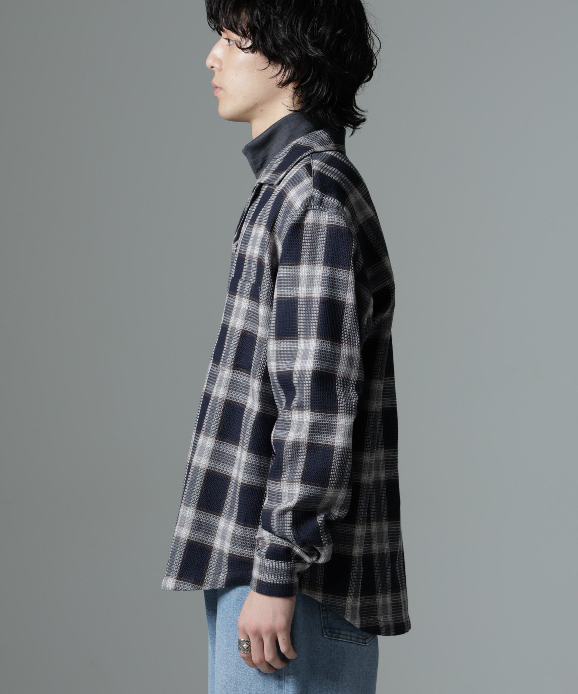 nano･universe「チェックワッフルシャツ」|シャツ・ブラウス|