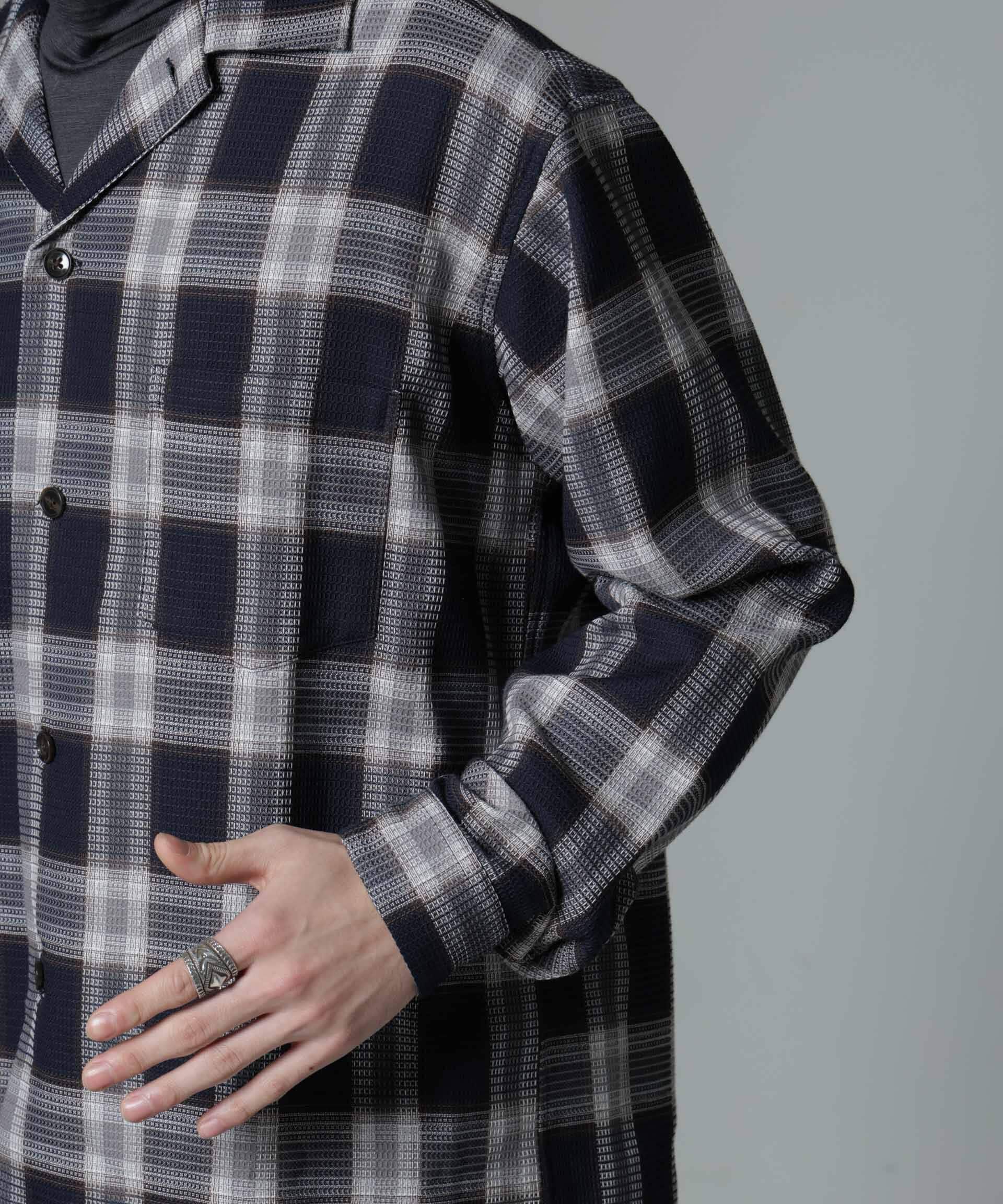 nano･universe「チェックワッフルシャツ」|シャツ・ブラウス|