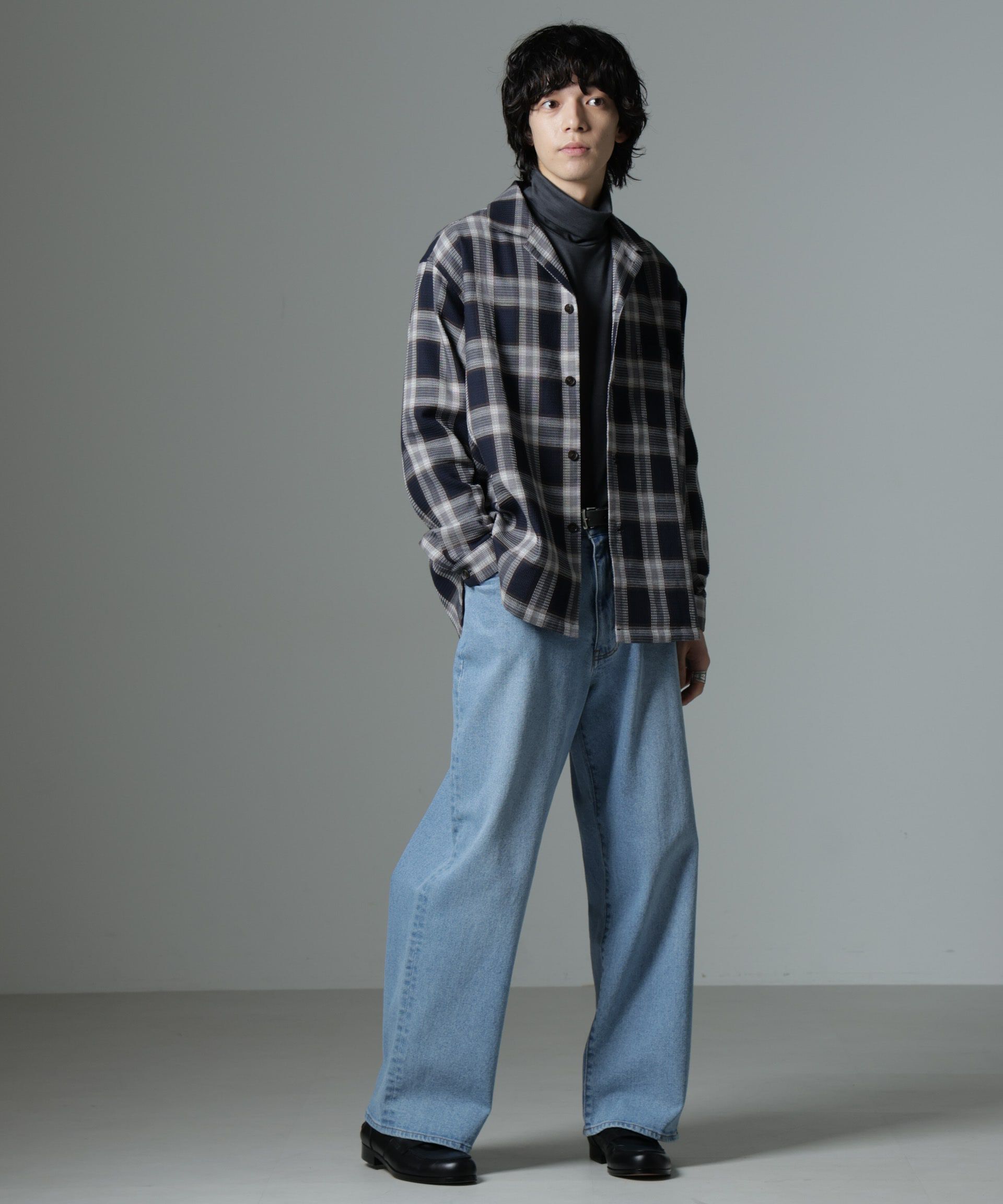 nano･universe「チェックワッフルシャツ」|シャツ・ブラウス|