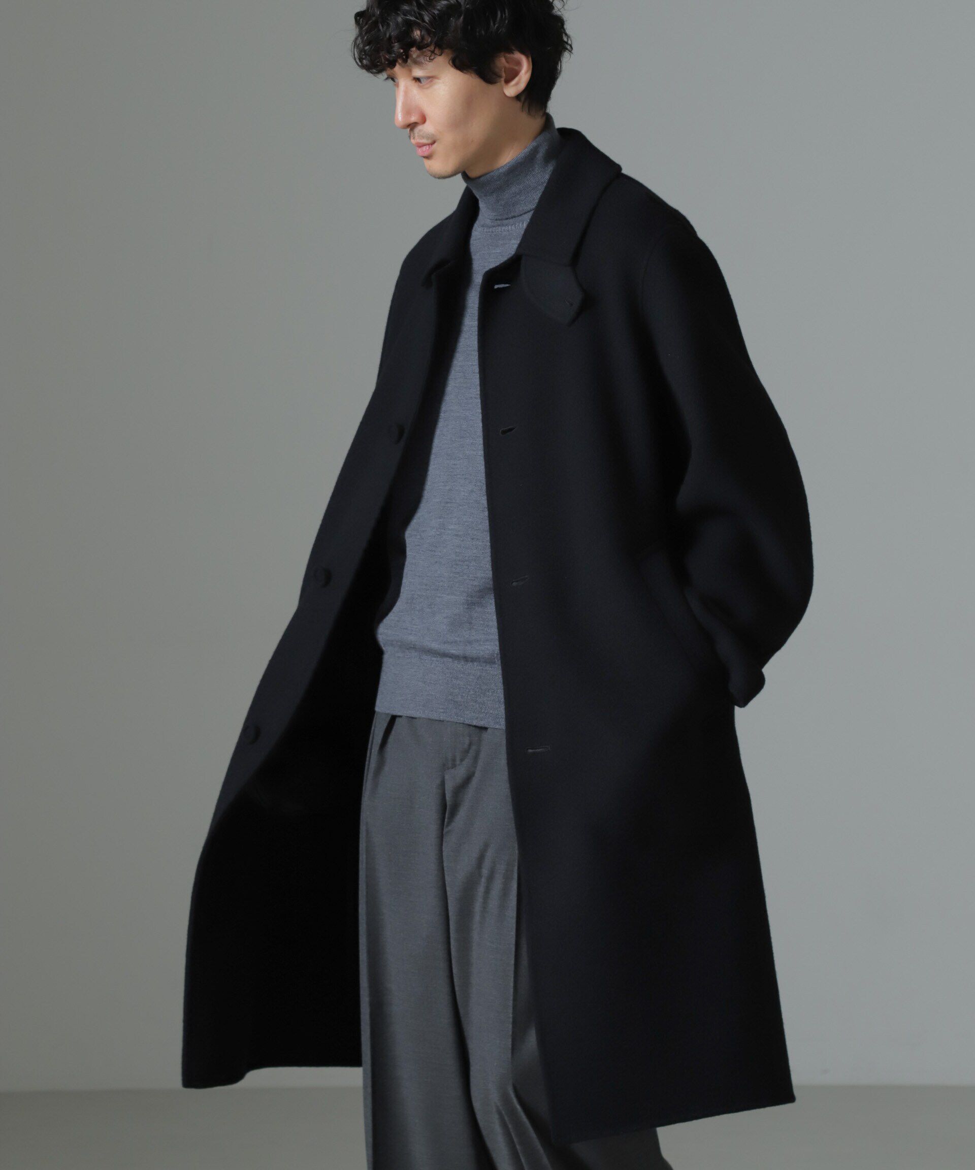 nano･universe「ダブルフェイスウールリバーバルカラーコート」|その他|