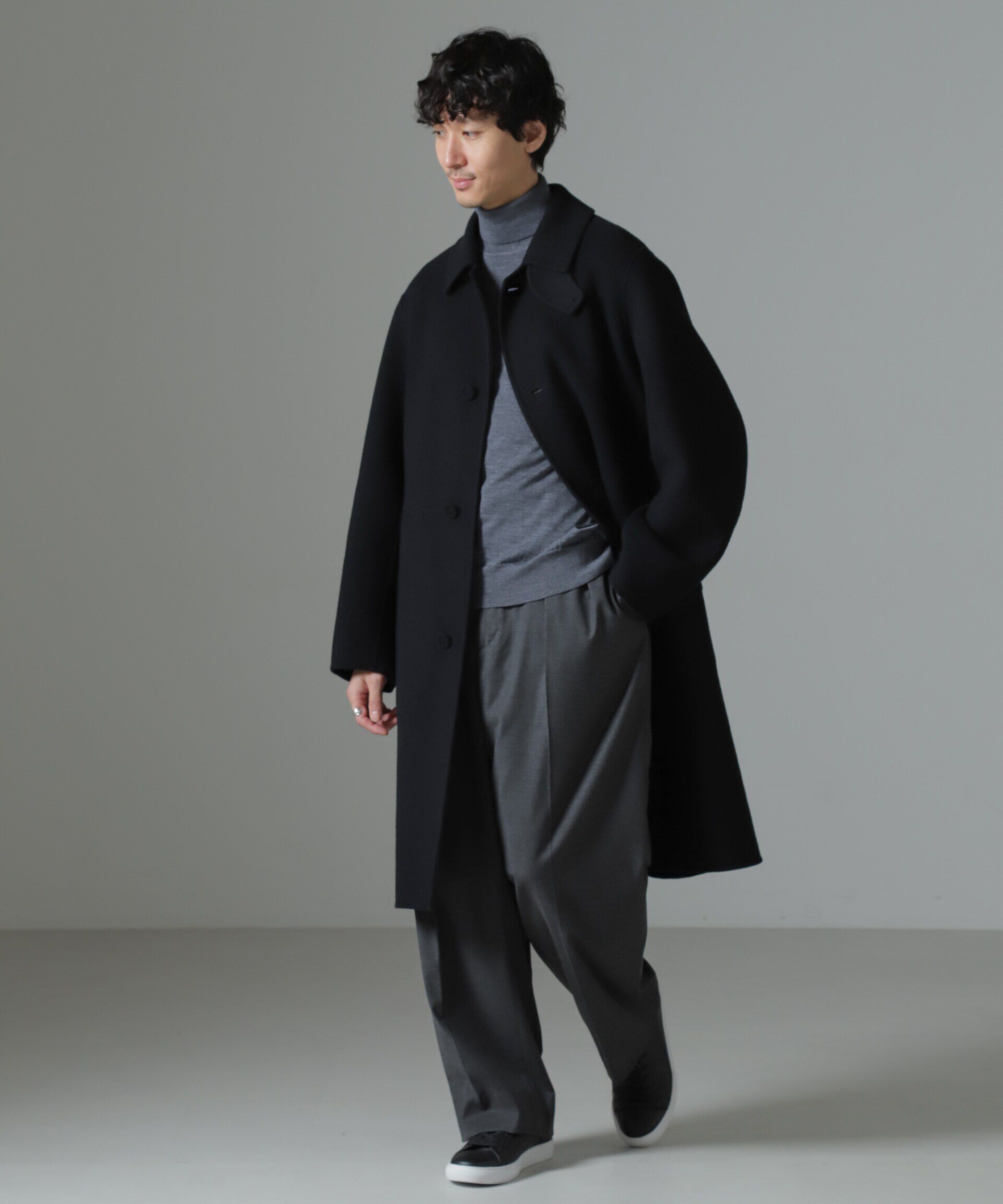 nano･universe「ダブルフェイスウールリバーバルカラーコート」|その他|