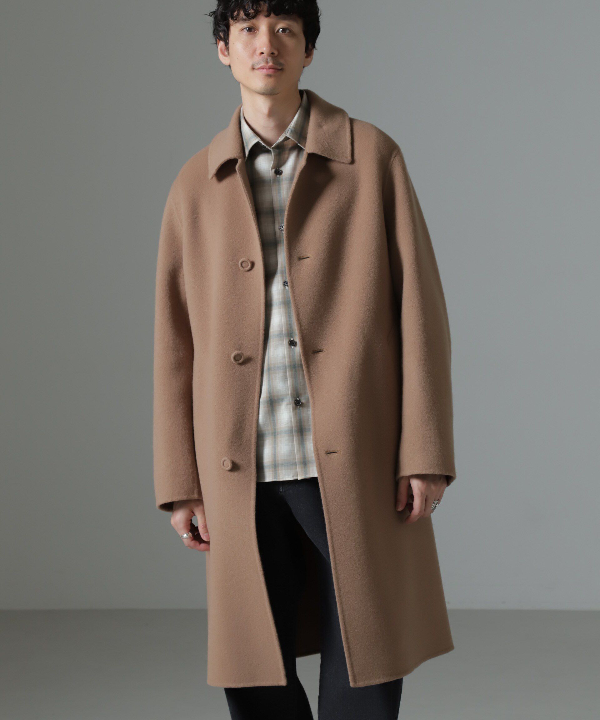 nano･universe「ダブルフェイスウールリバーバルカラーコート」|その他|