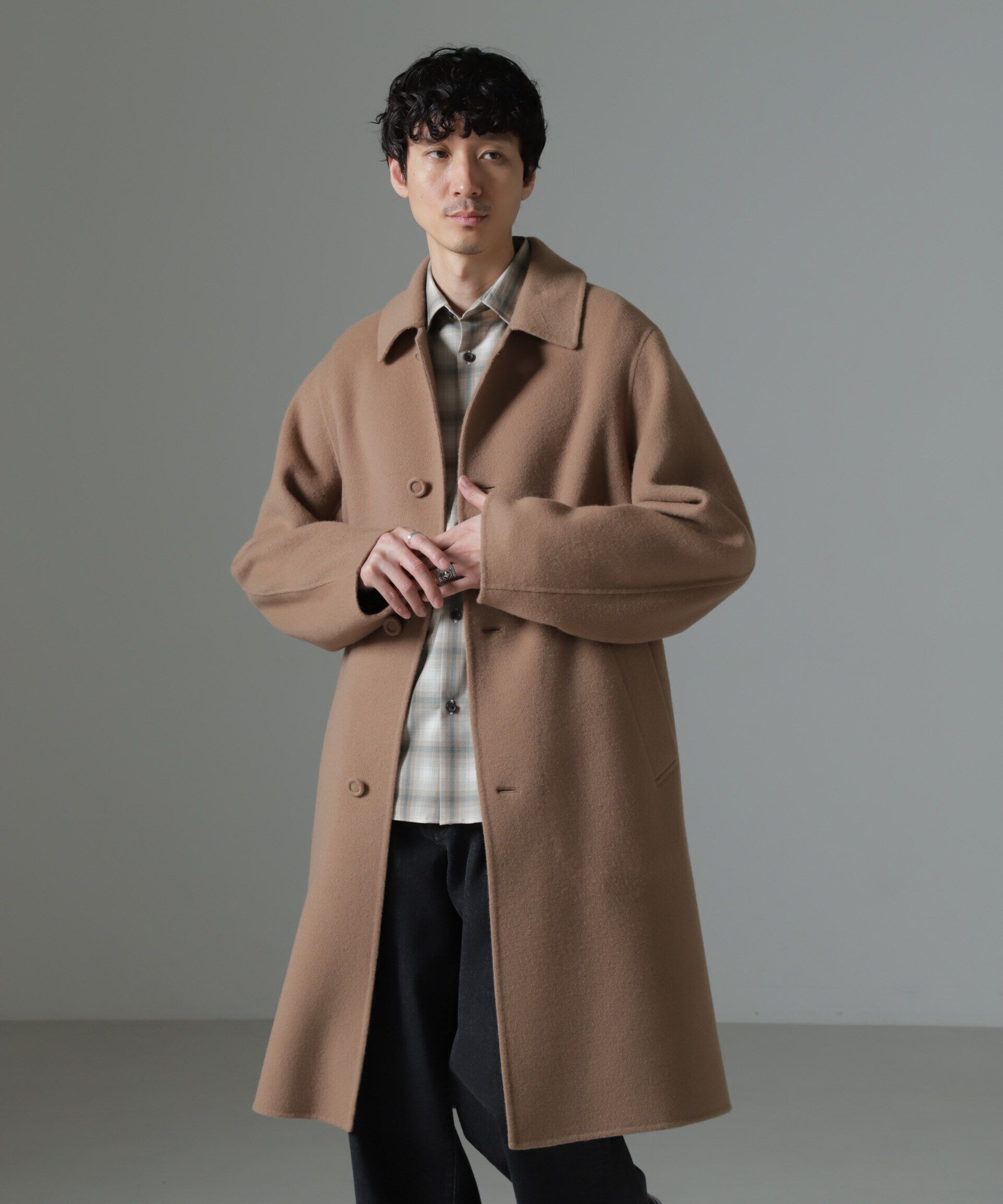 nano･universe「ダブルフェイスウールリバーバルカラーコート」|その他|