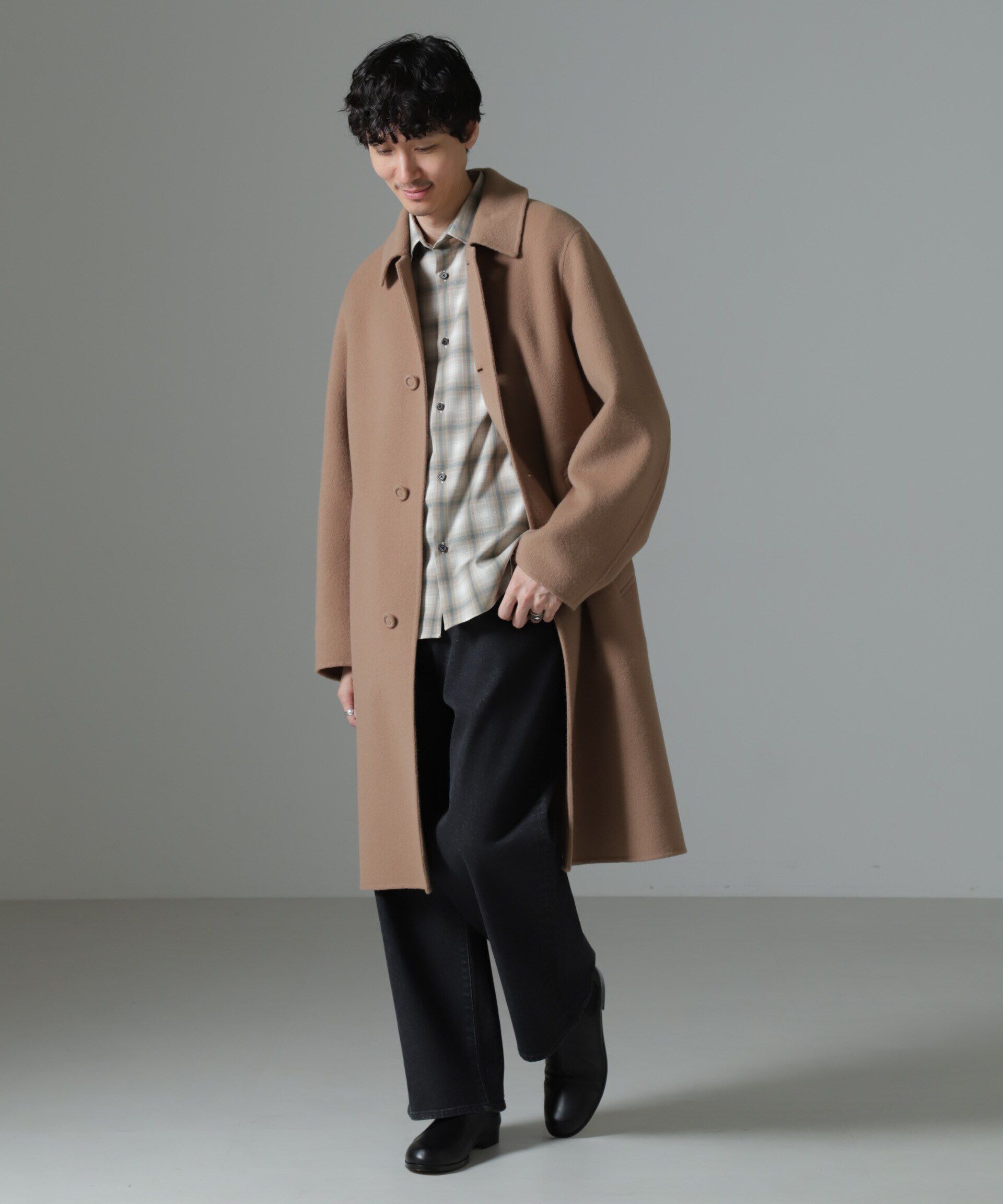 nano･universe「ダブルフェイスウールリバーバルカラーコート」|その他|