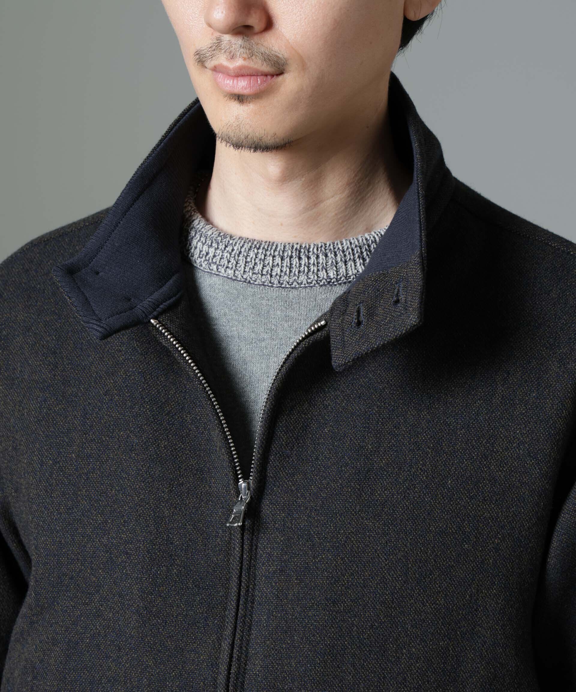 nano･universe「ツイードハリントンジャケット」|ブルゾン・スタジャン|