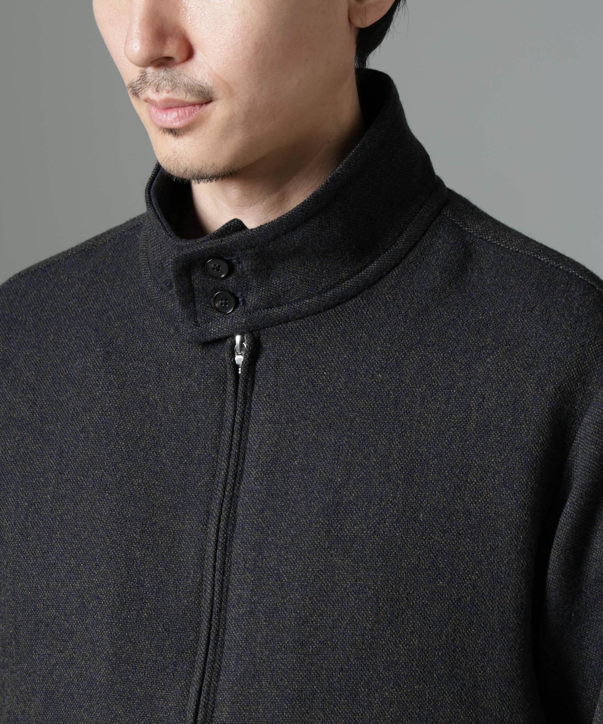 nano･universe「ツイードハリントンジャケット」|ブルゾン・スタジャン|