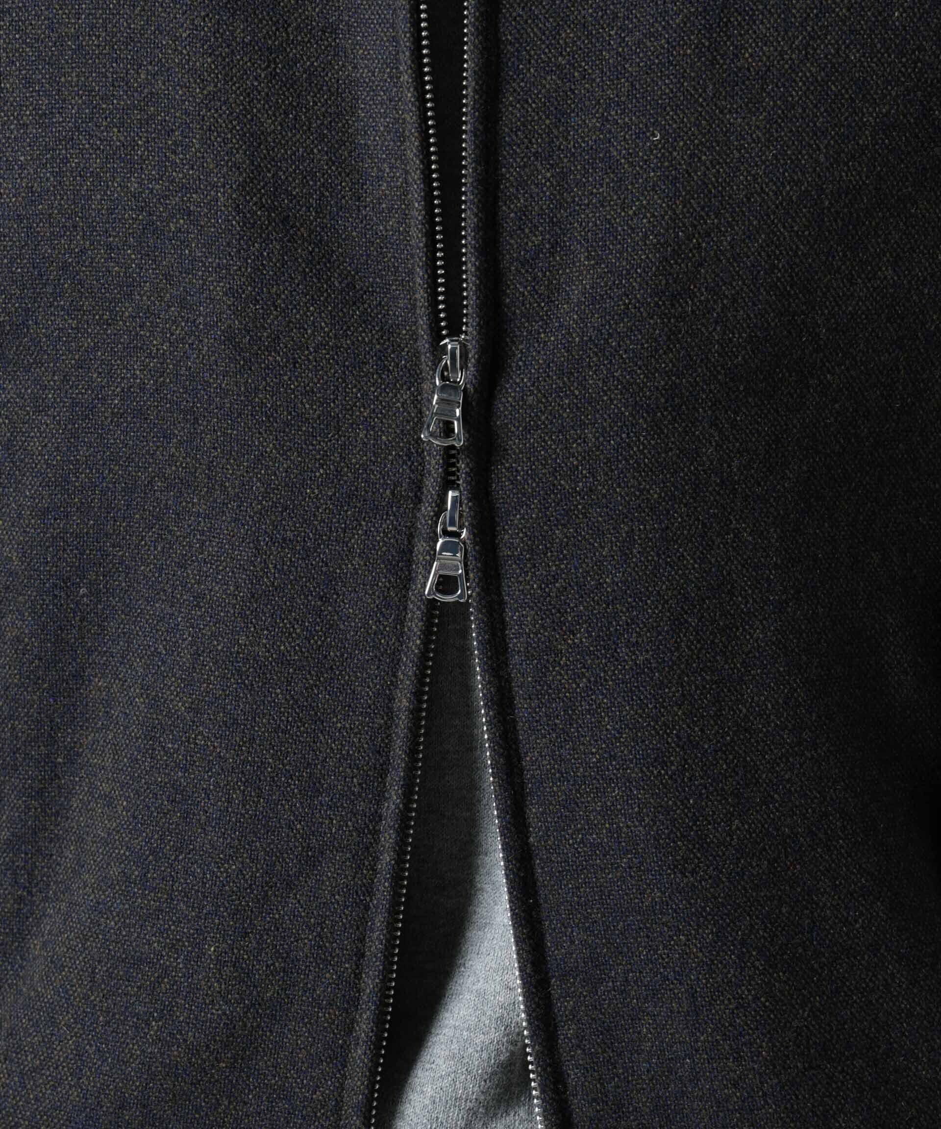 nano･universe「ツイードハリントンジャケット」|ブルゾン・スタジャン|