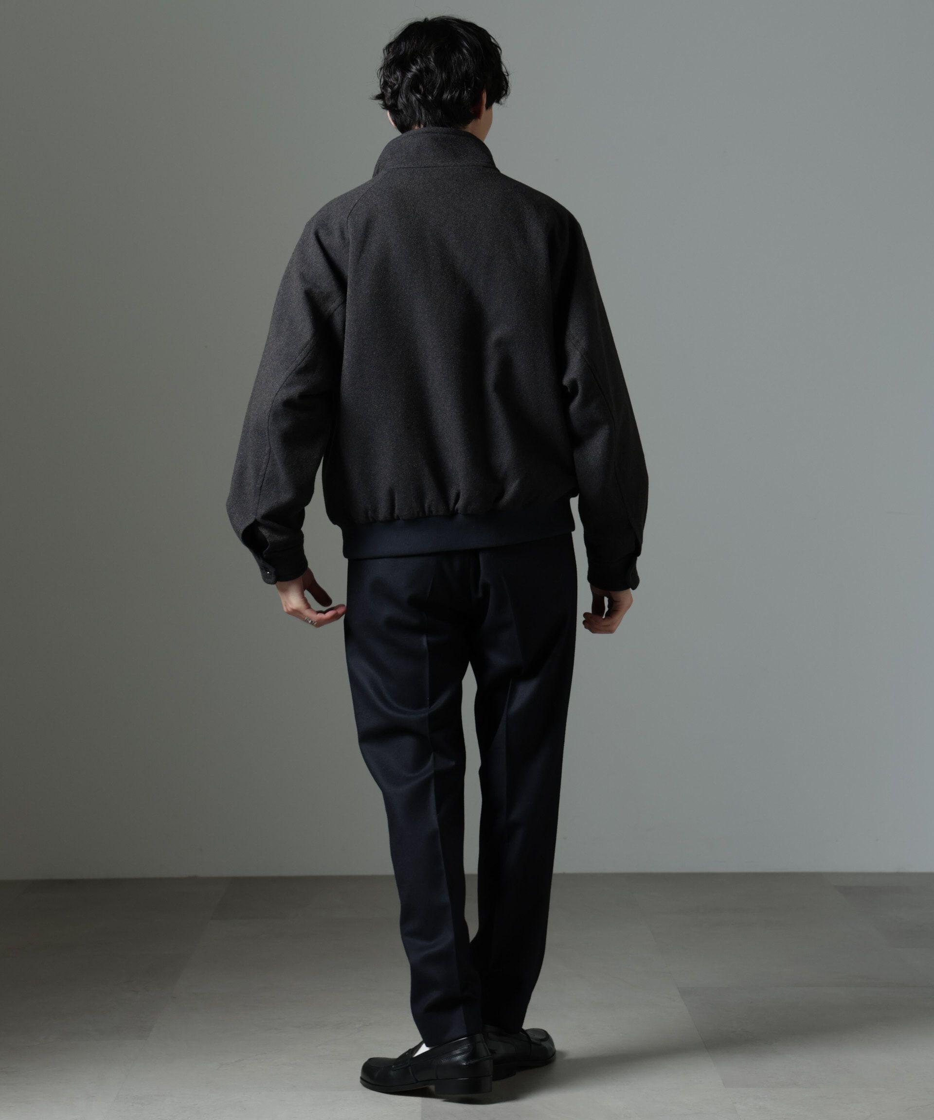 nano･universe「ツイードハリントンジャケット」|ブルゾン・スタジャン|