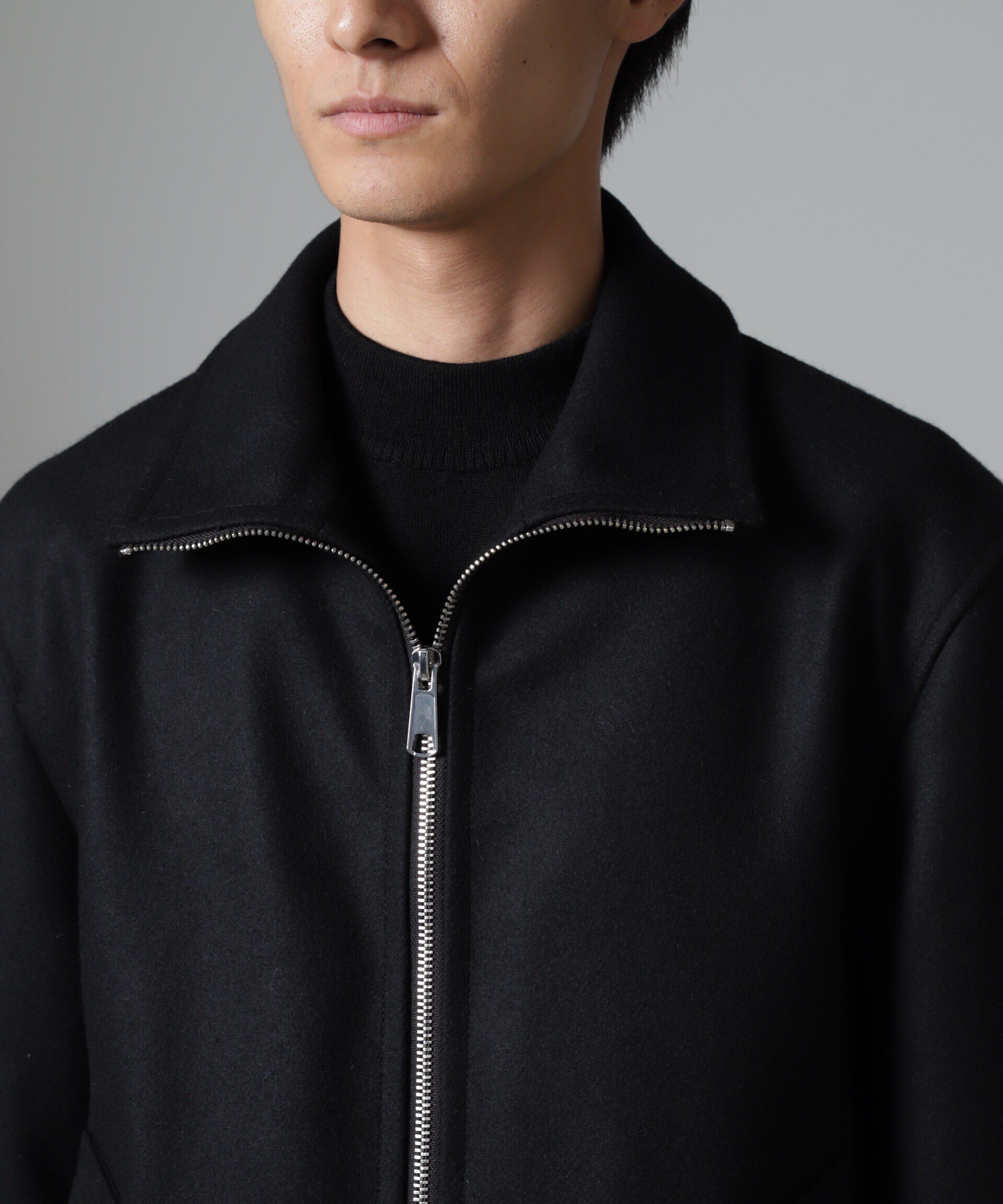 nano･universe「ハードプレスメルトンジップアップブルゾン」|ブルゾン・スタジャン|