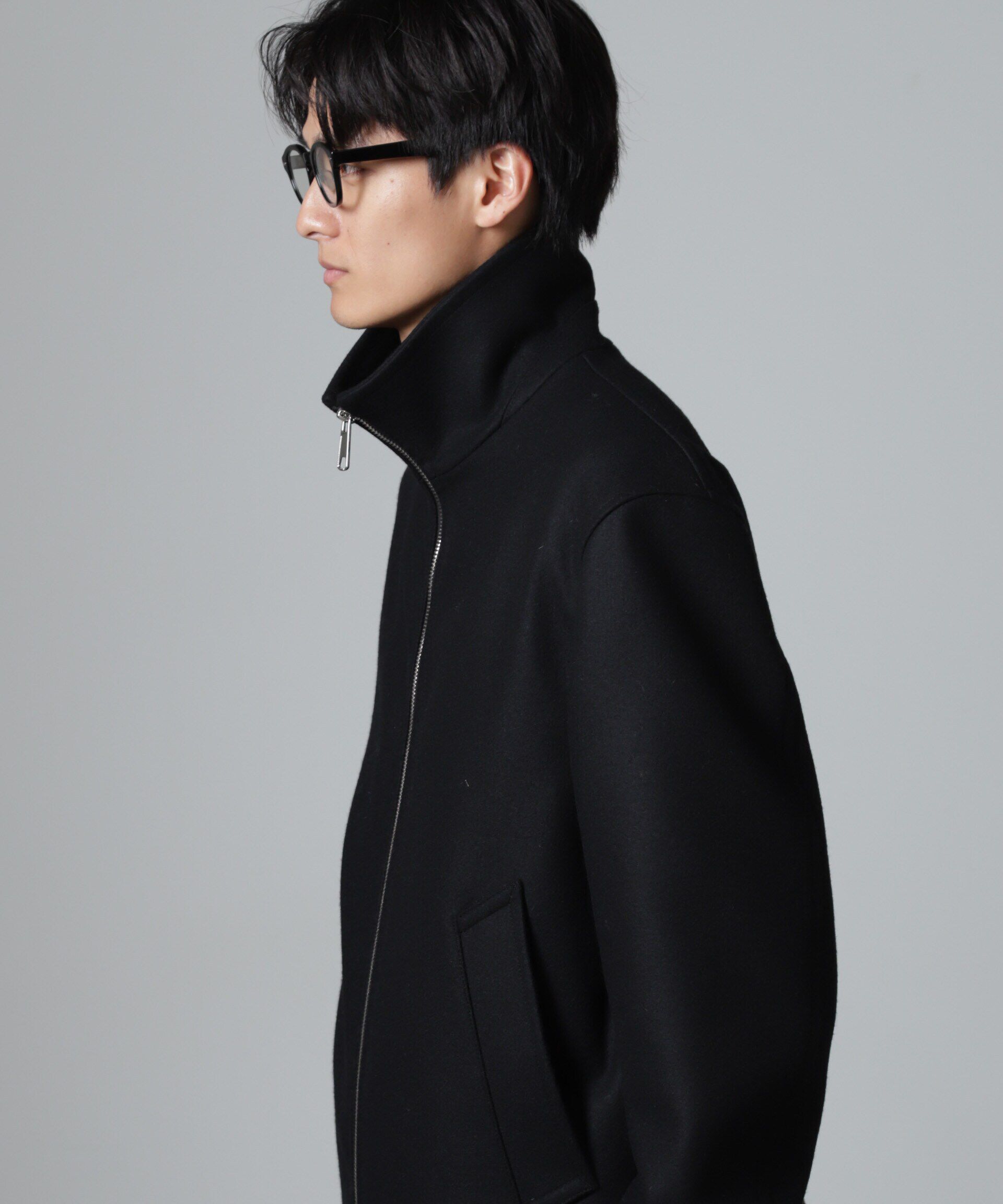 nano･universe「ハードプレスメルトンジップアップブルゾン」|ブルゾン・スタジャン|