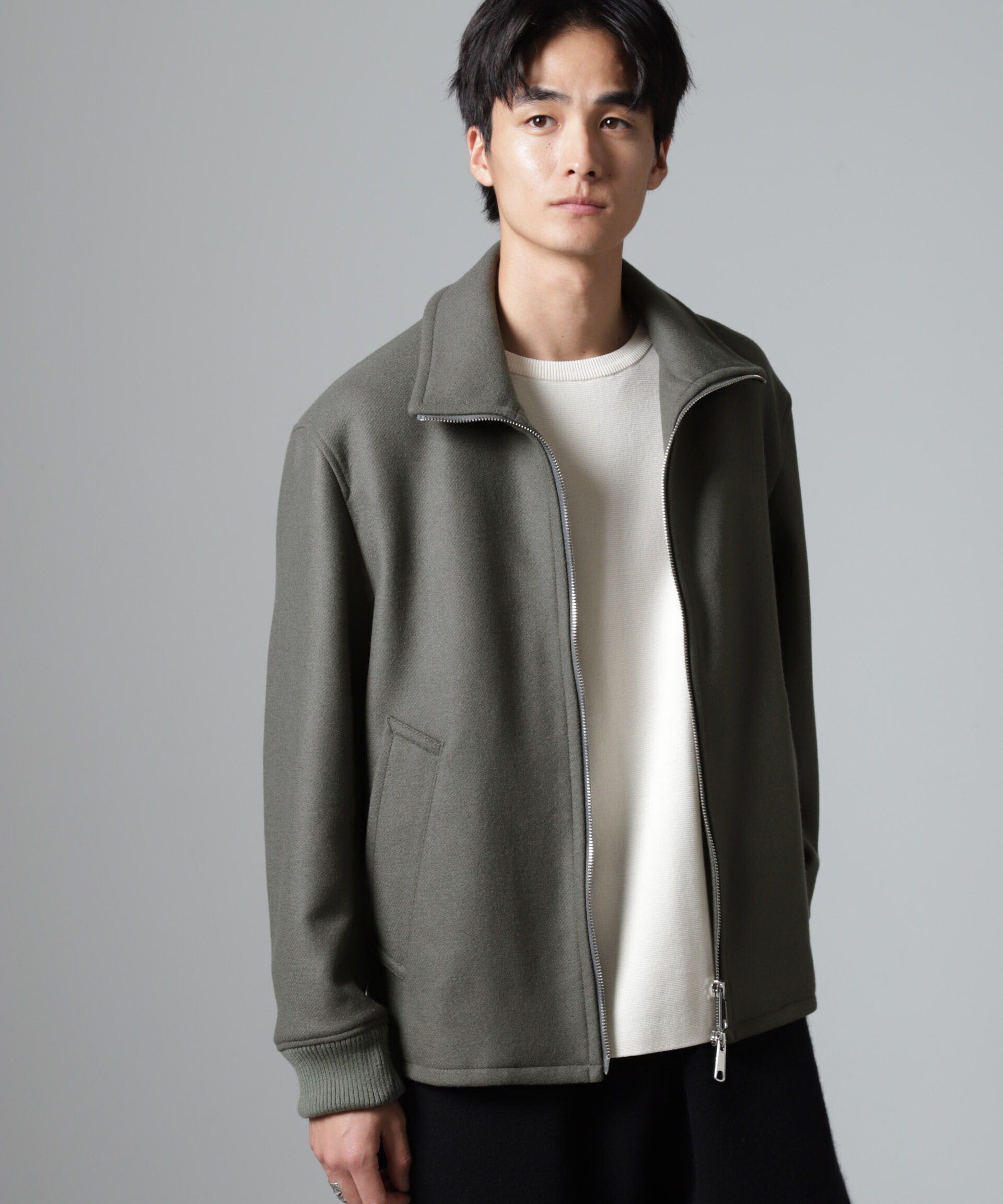 nano･universe「ハードプレスメルトンジップアップブルゾン」|ブルゾン・スタジャン|