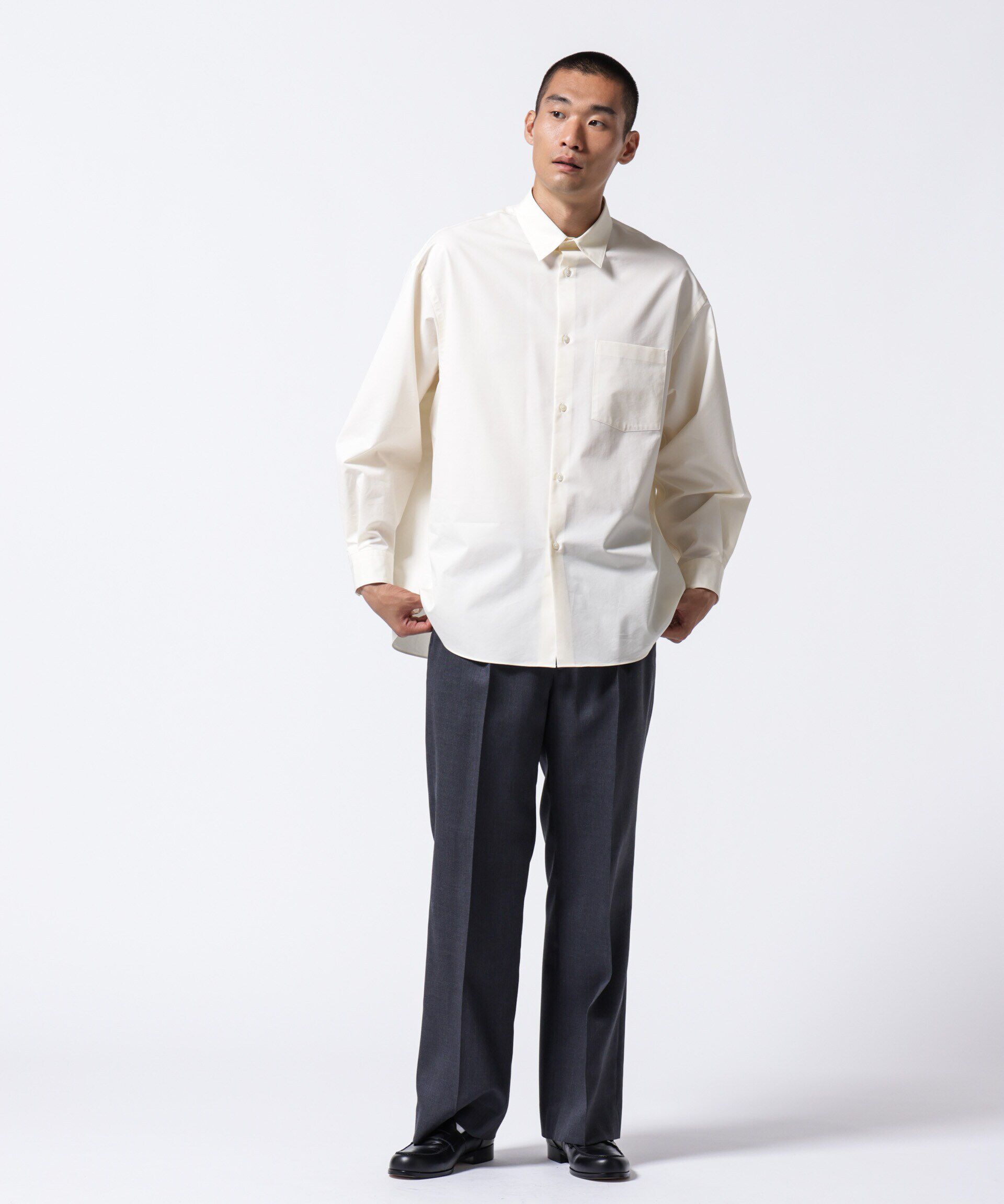 nano･universe「「ASSEMBLANC」タイニーカラーオーバーサイズシャツ」|シャツ・ブラウス|