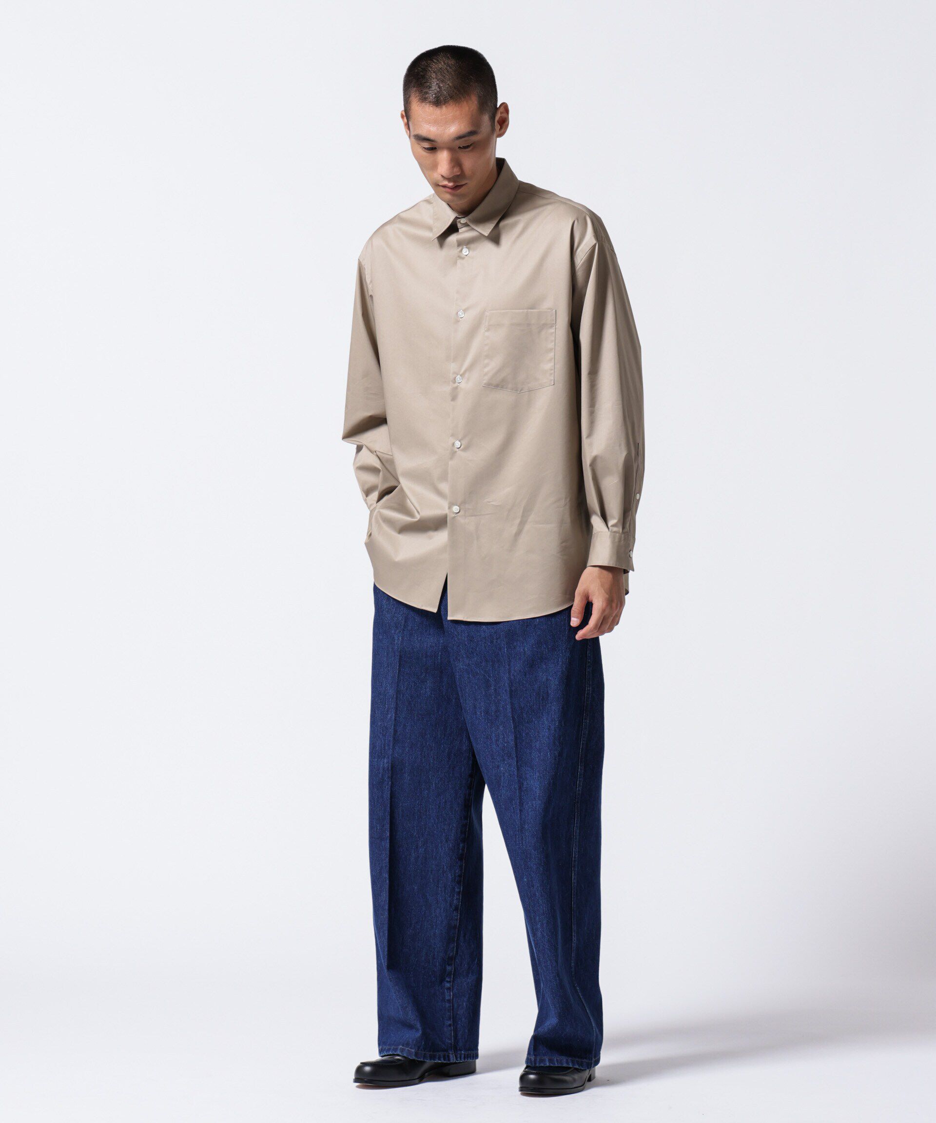 nano･universe「「ASSEMBLANC」タイニーカラーオーバーサイズシャツ」|シャツ・ブラウス|