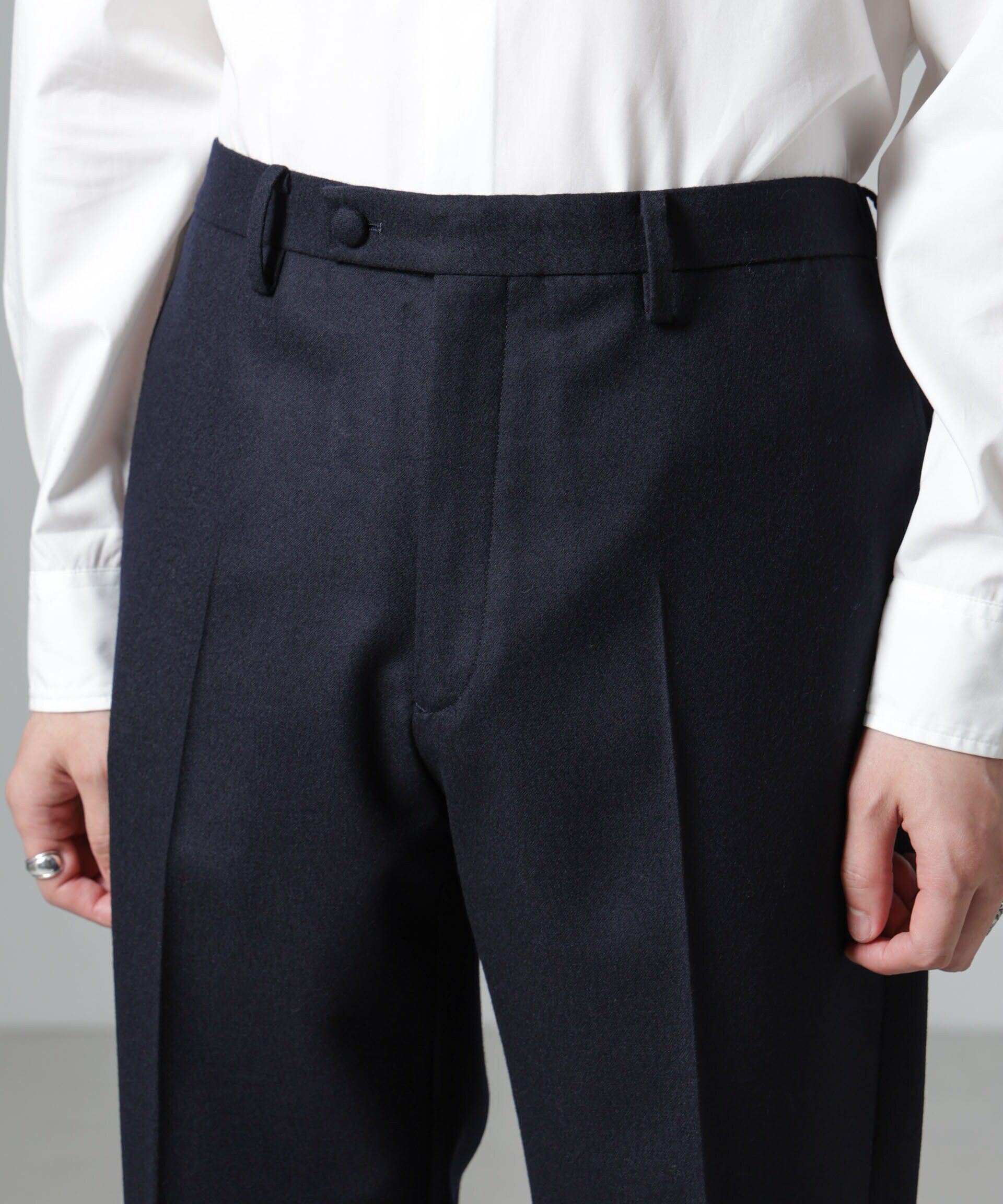 nano･universe「メンズフラノクリーステーパードトラウザー」|チノ|