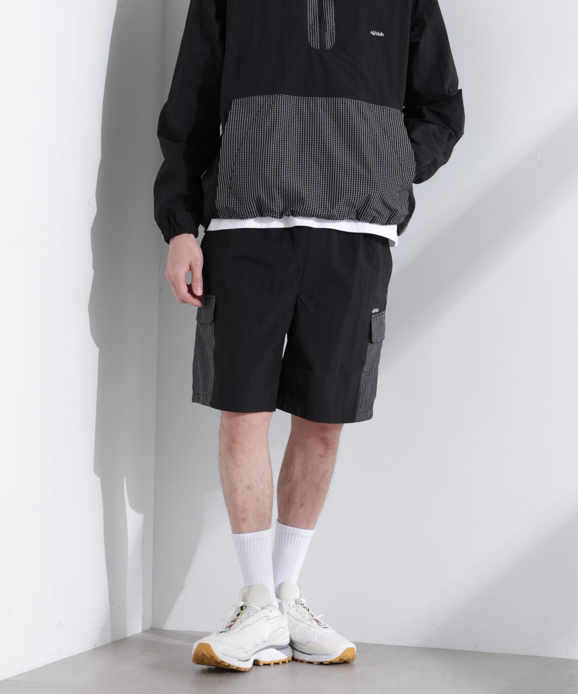 nano･universe「「NJ/CLUB」 リップストップショーツ」|チノ|ブラック