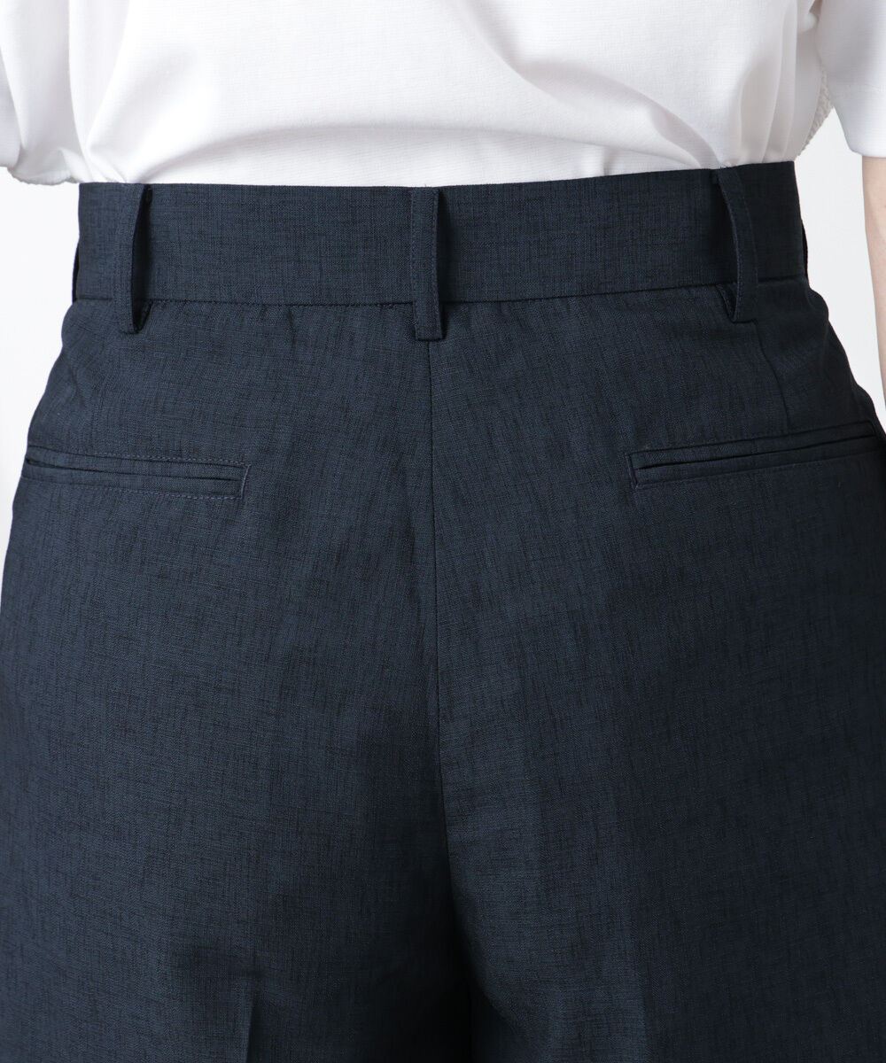 nano･universe「テックリネンリラックスタックテーパードパンツ」|チノ|