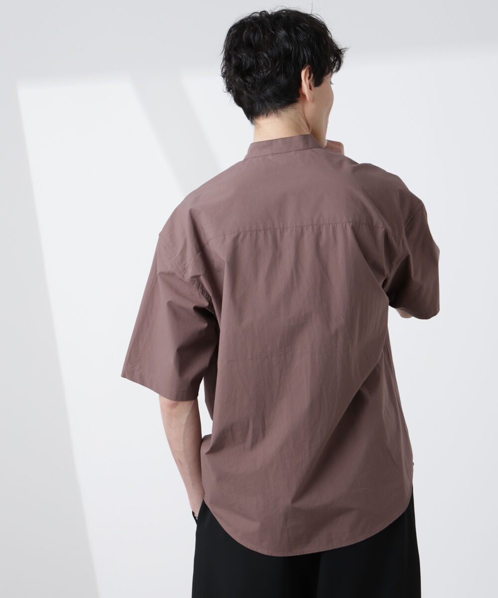 nano･universe「「大人のワイドシャツ」バンドカラー 半袖」|シャツ・ブラウス|