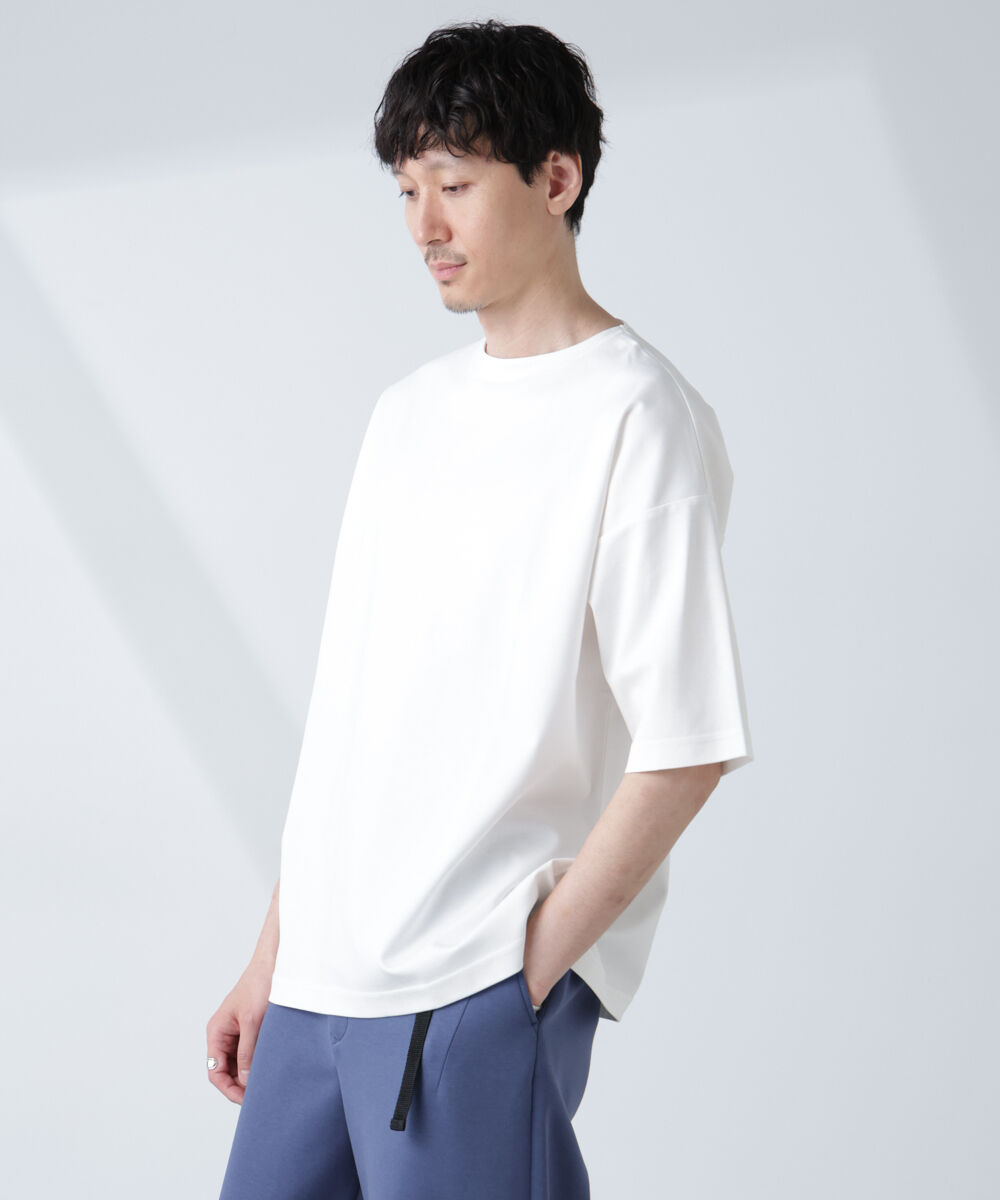 nano･universe「「NJ/CLUB」モクロディ ボートネック ビッグＴシャツ」|Tシャツ・カットソー|
