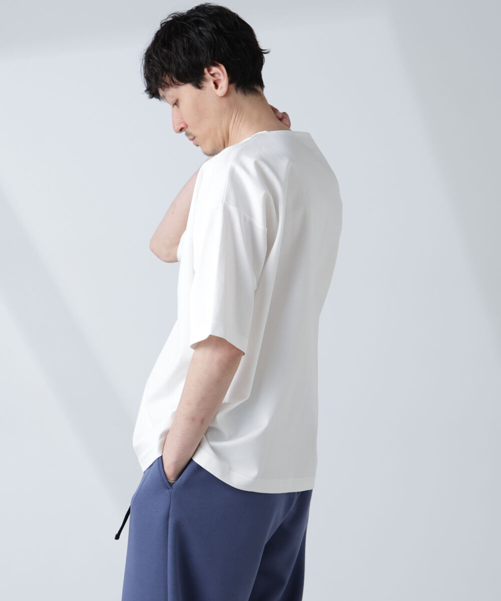 nano･universe「「NJ/CLUB」モクロディ ボートネック ビッグＴシャツ」|Tシャツ・カットソー|