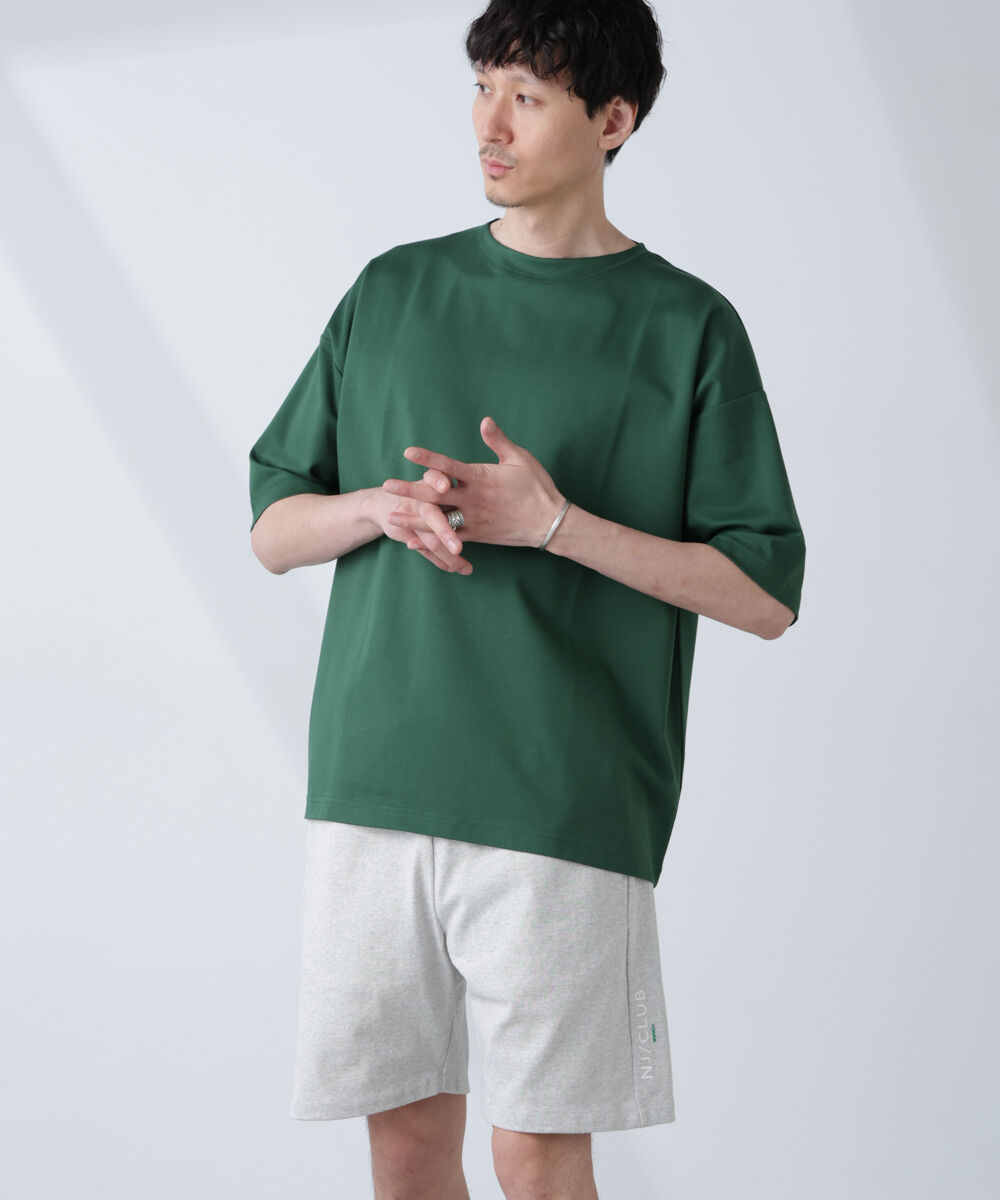 nano･universe「「NJ/CLUB」モクロディ ボートネック ビッグＴシャツ」|Tシャツ・カットソー|グリーン