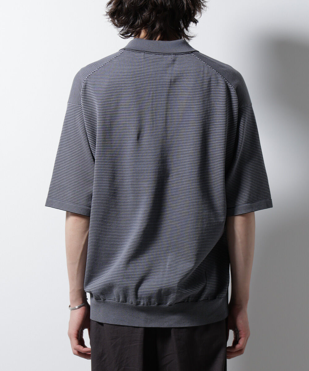 nano･universe「ハイゲージマイクロボーダーニットポロ」|ニット・セーター|