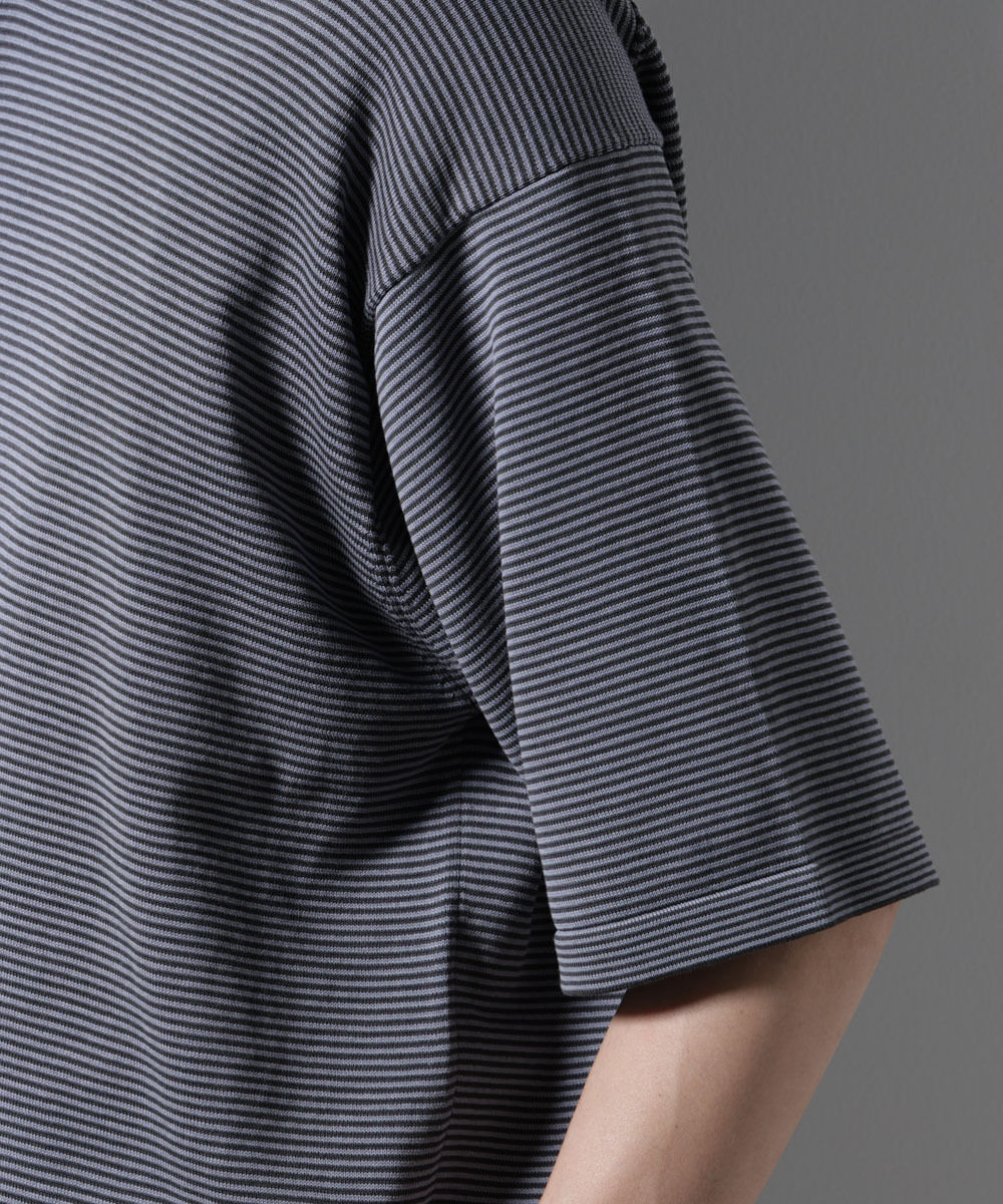 nano･universe「ハイゲージマイクロボーダーニットポロ」|ニット・セーター|