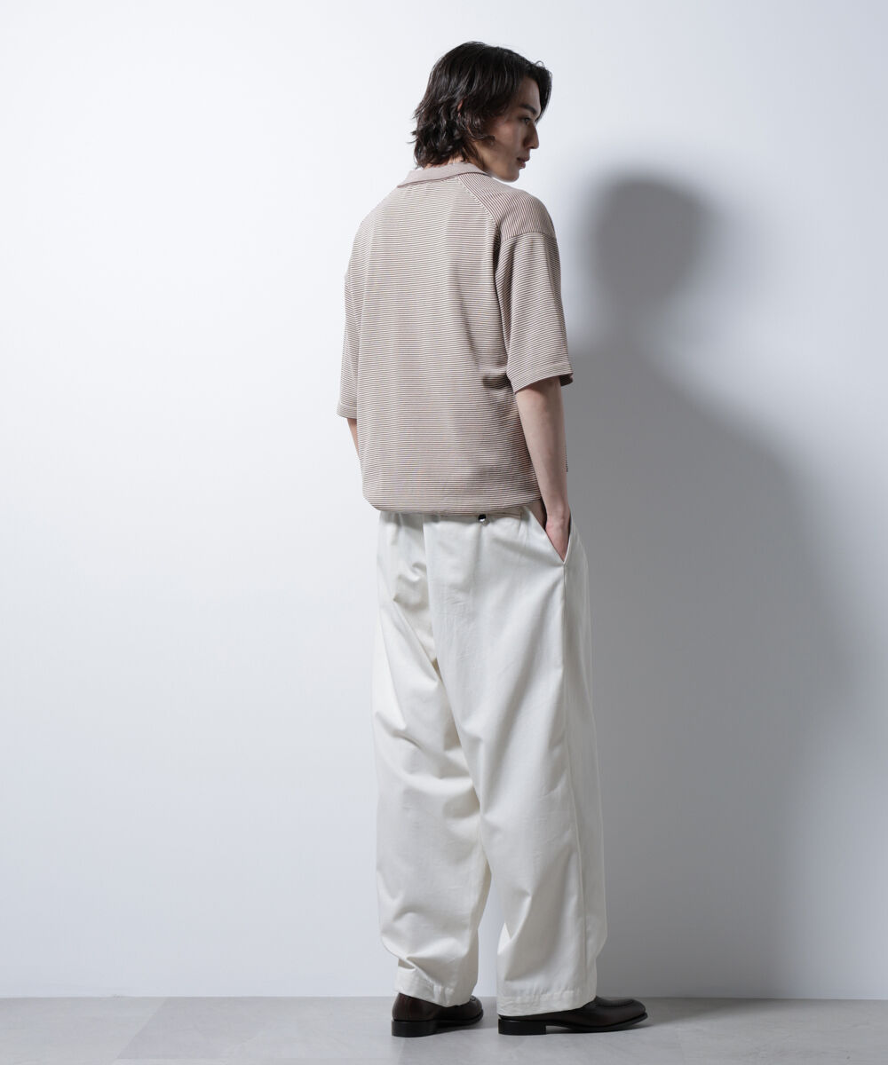 nano･universe「ハイゲージマイクロボーダーニットポロ」|ニット・セーター|