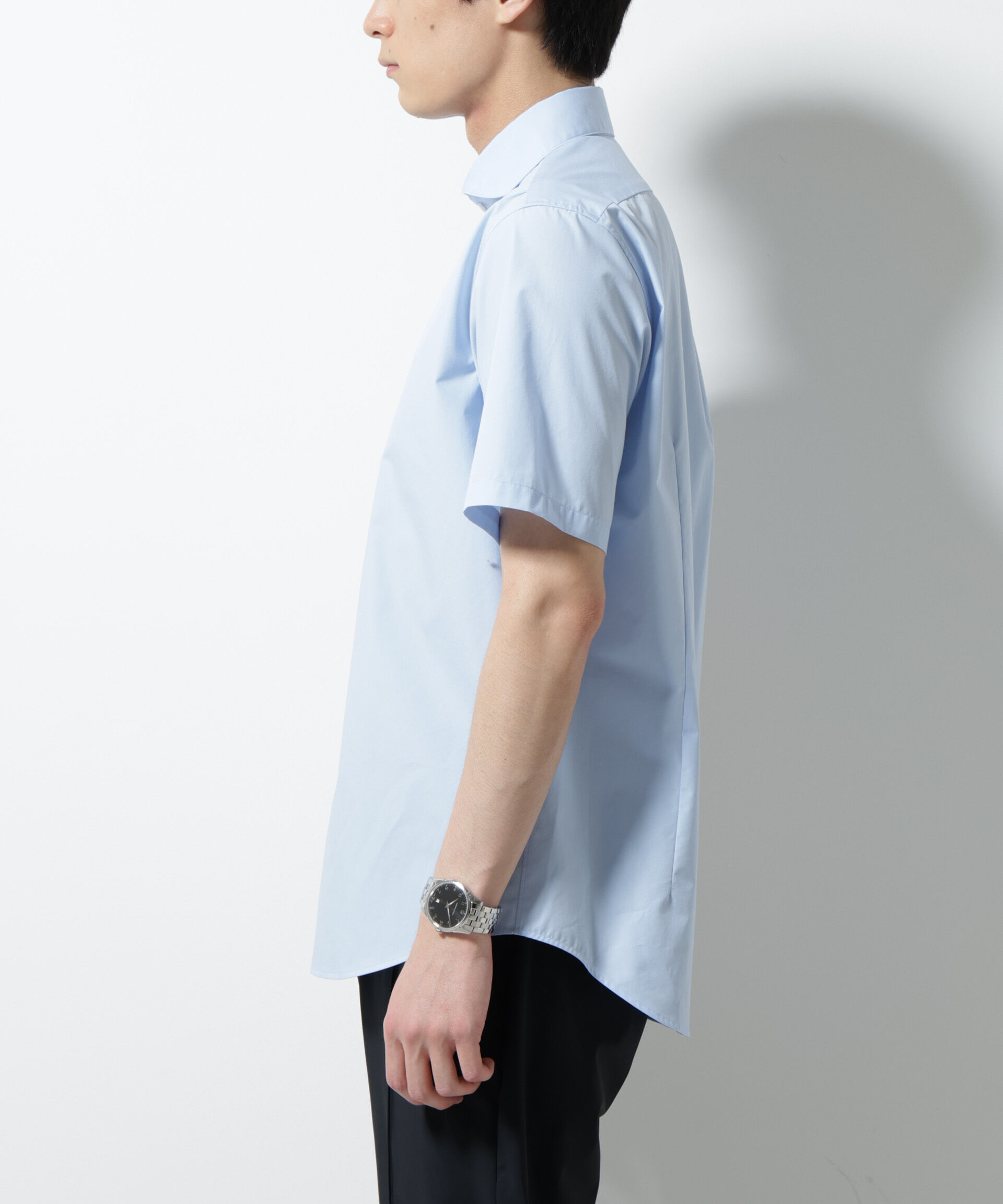 nano･universe「「N shirt」 速乾 ホリゾンタルカラーシャツ半袖」|シャツ・ブラウス|