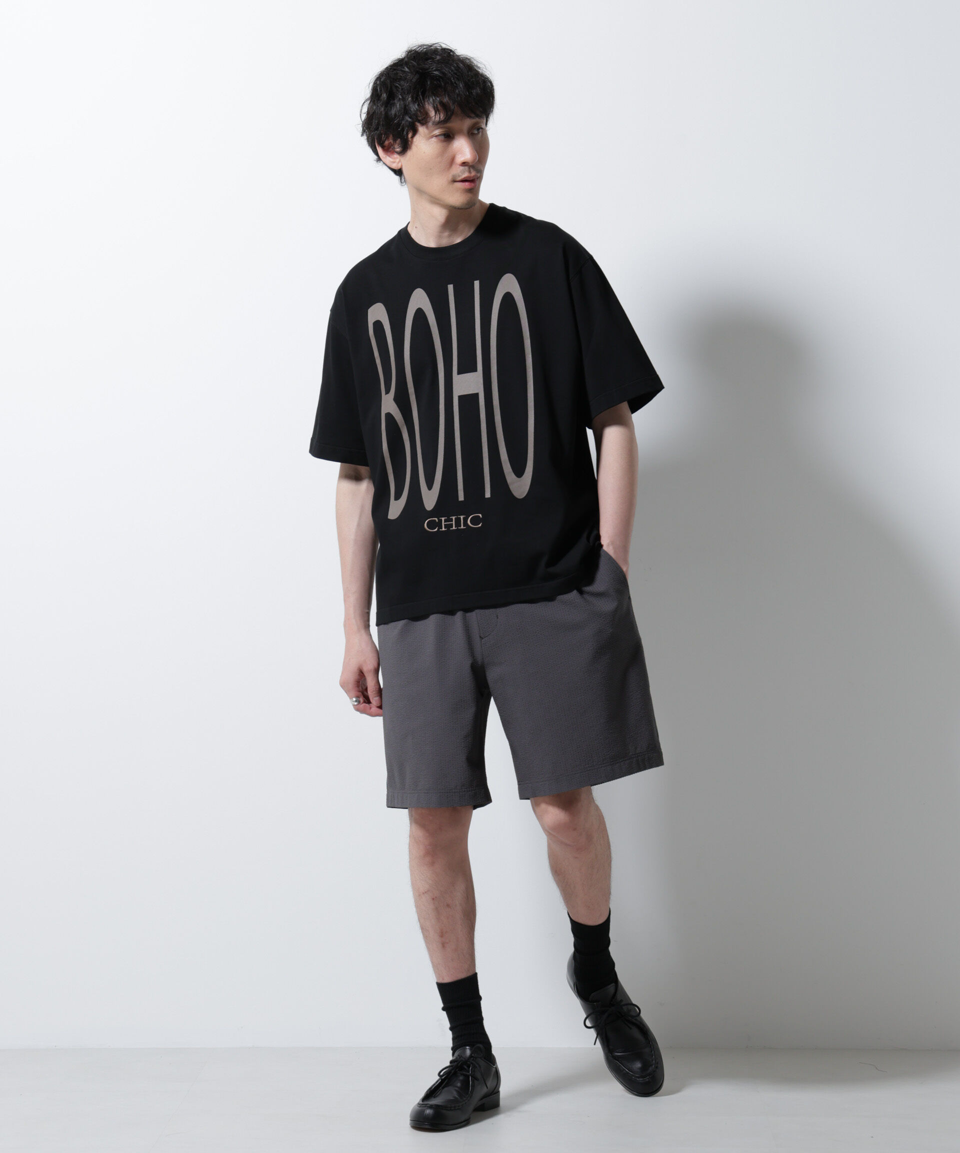 nano･universe「「BOHO CHIC」エディトリアル プリントTシャツ」|Tシャツ・カットソー|