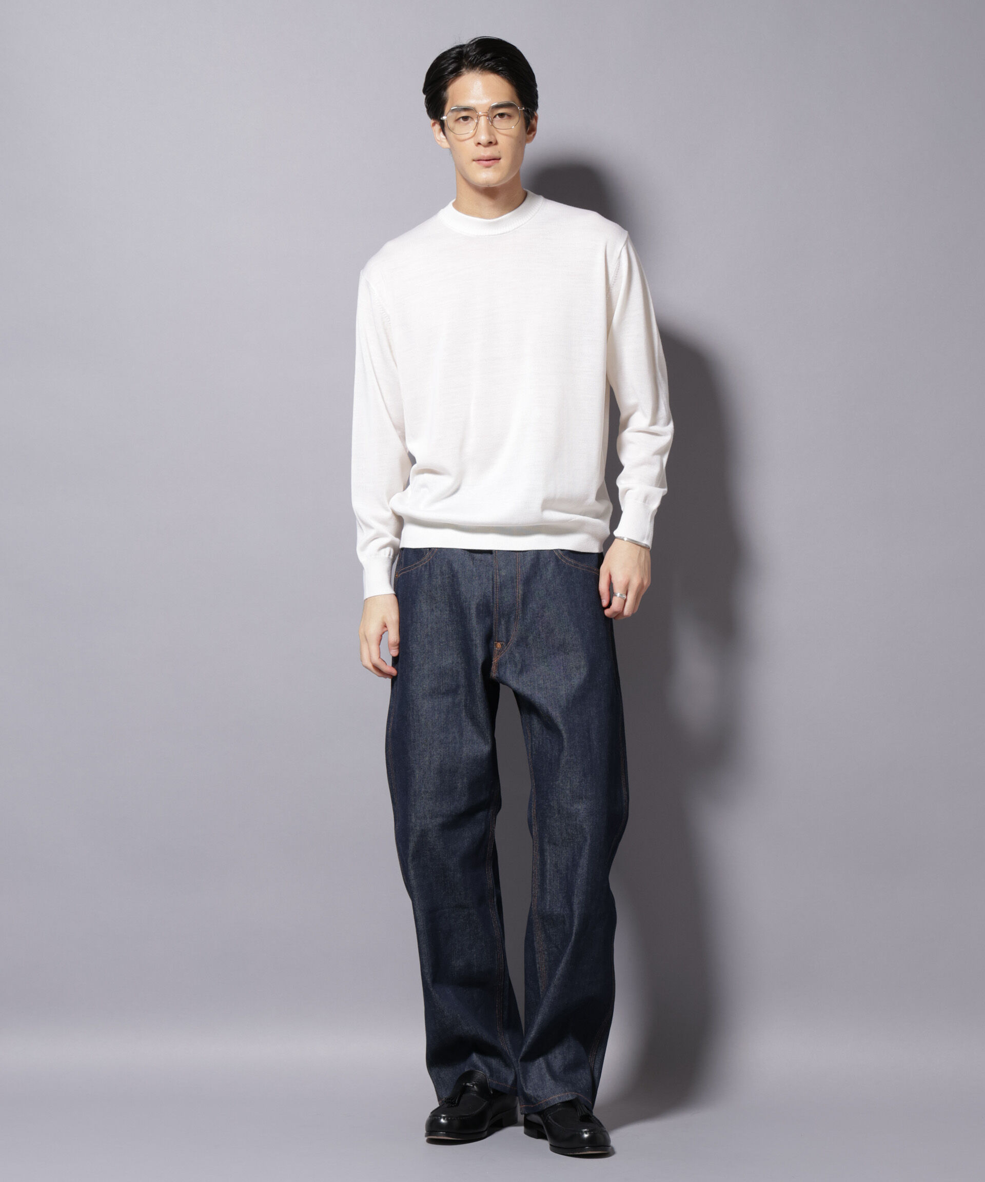 nano･universe「「毛玉レスニット」ファインゲージクルーネック」|ニット・セーター|