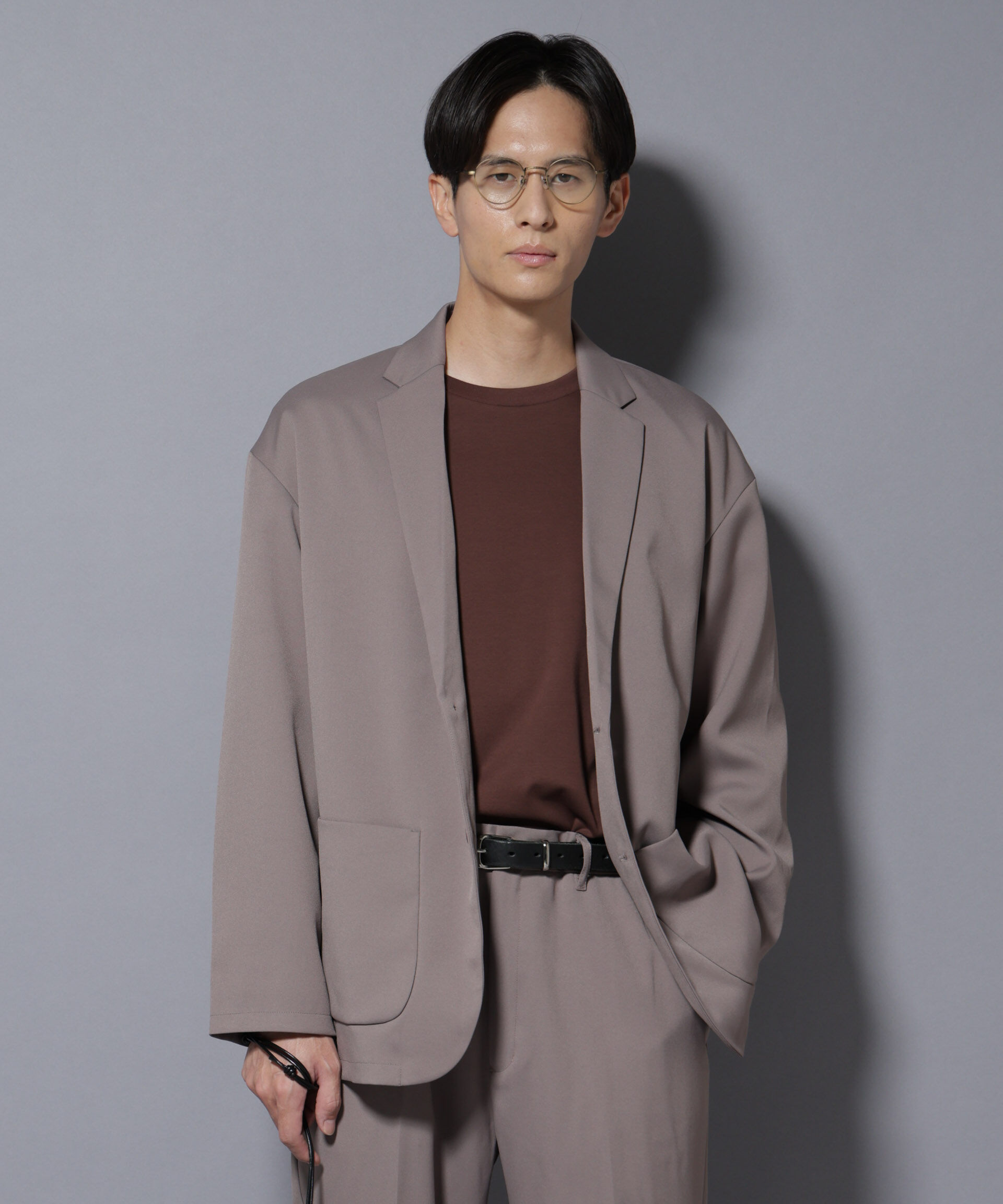 nano･universe「リラックスドロップジャケット(セットアップ可)」|テーラードジャケット|グレージュ3