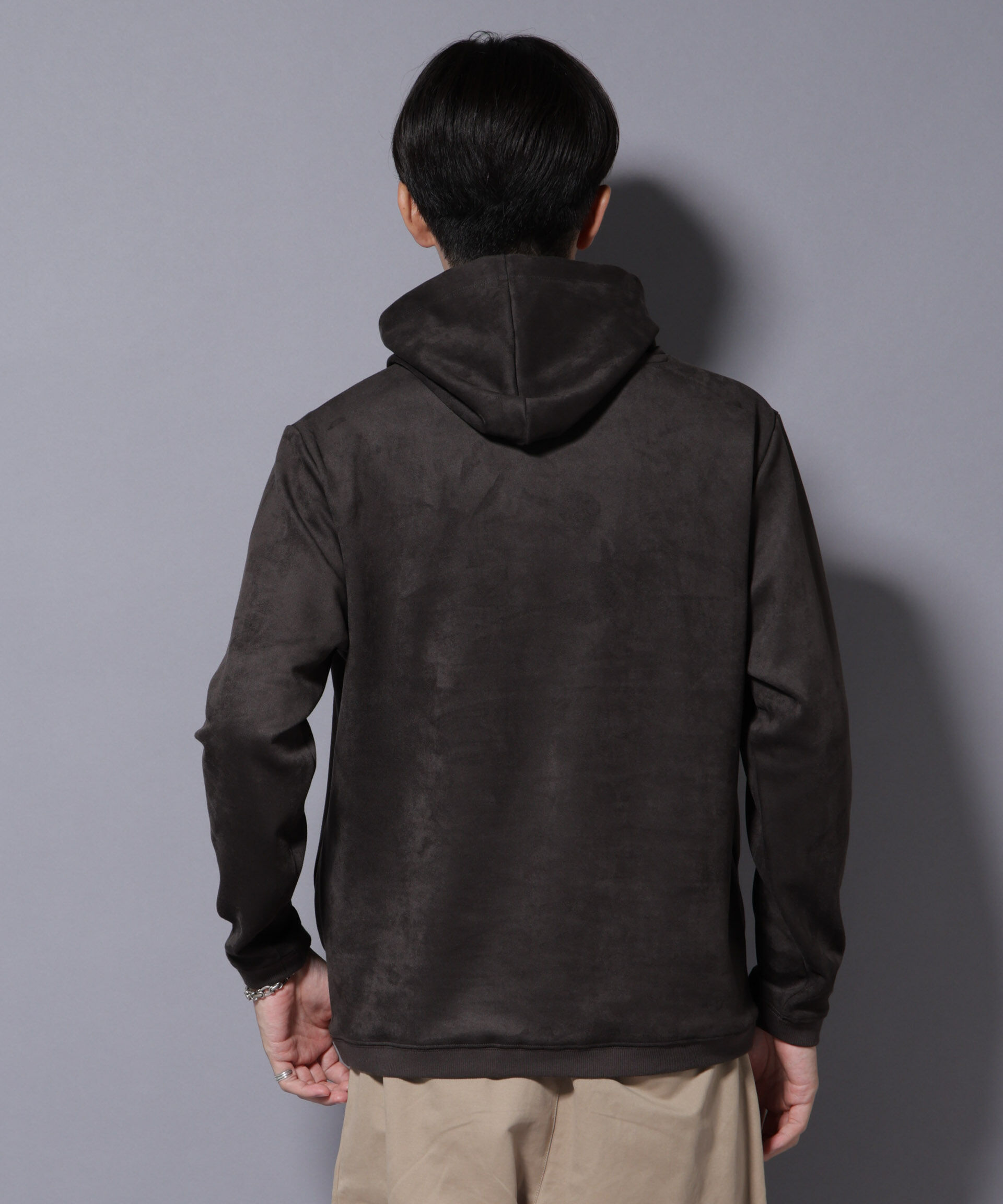 nano･universe「フェイクスエードフーディー 長袖」|Tシャツ・カットソー|