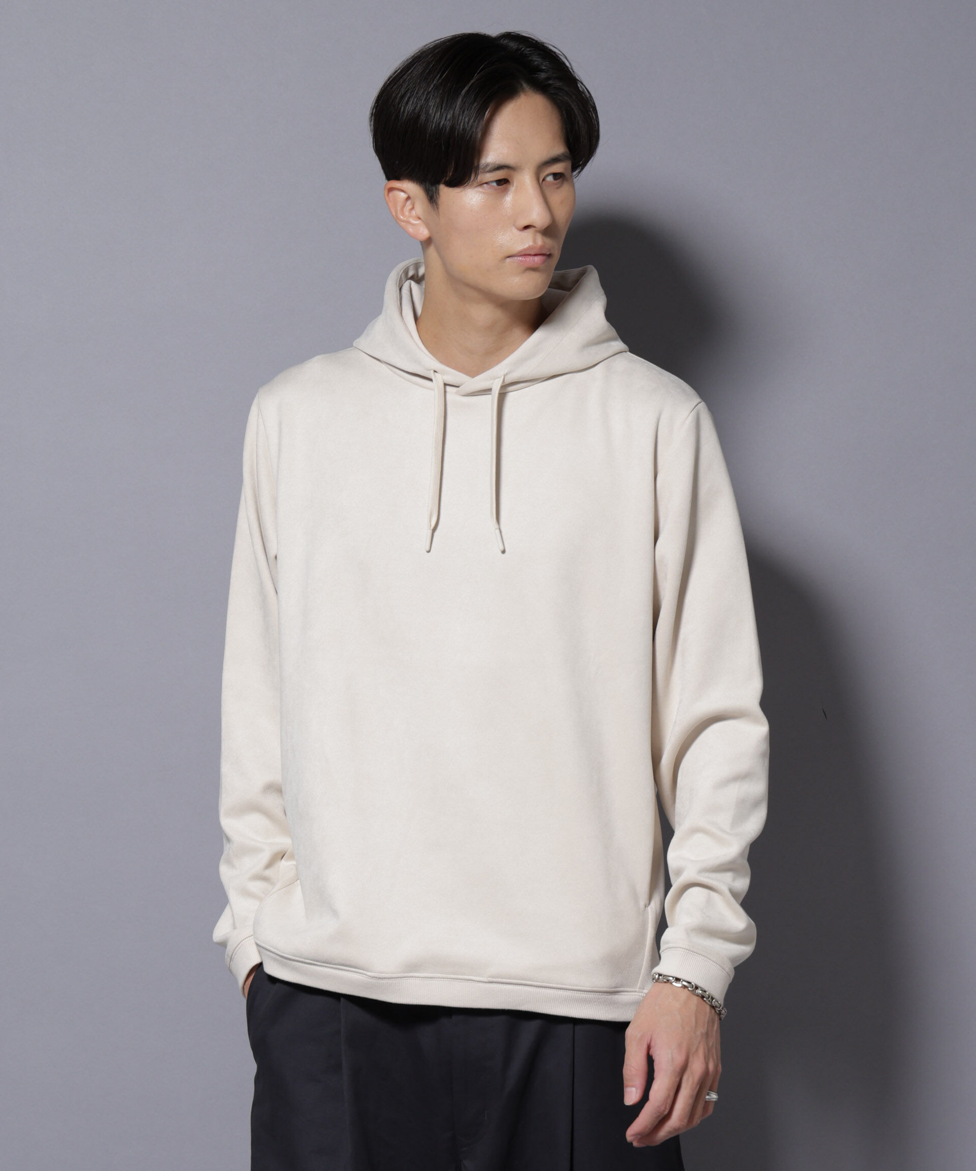 nano･universe「フェイクスエードフーディー 長袖」|Tシャツ・カットソー|アイボリー7