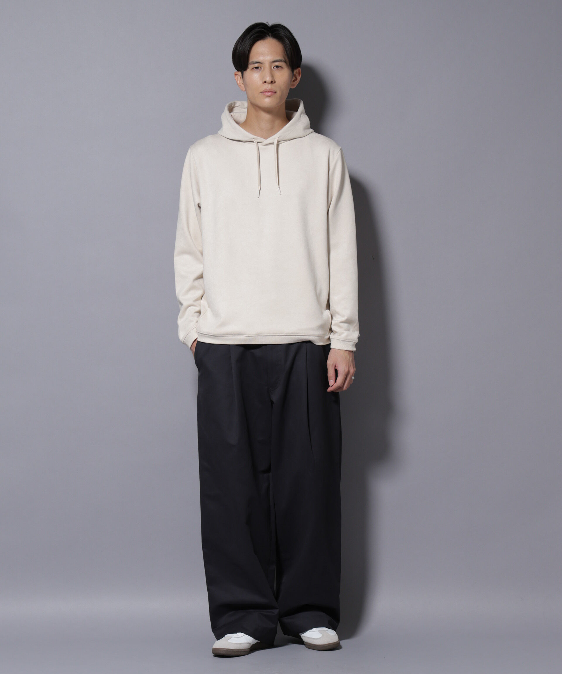 nano･universe「フェイクスエードフーディー 長袖」|Tシャツ・カットソー|