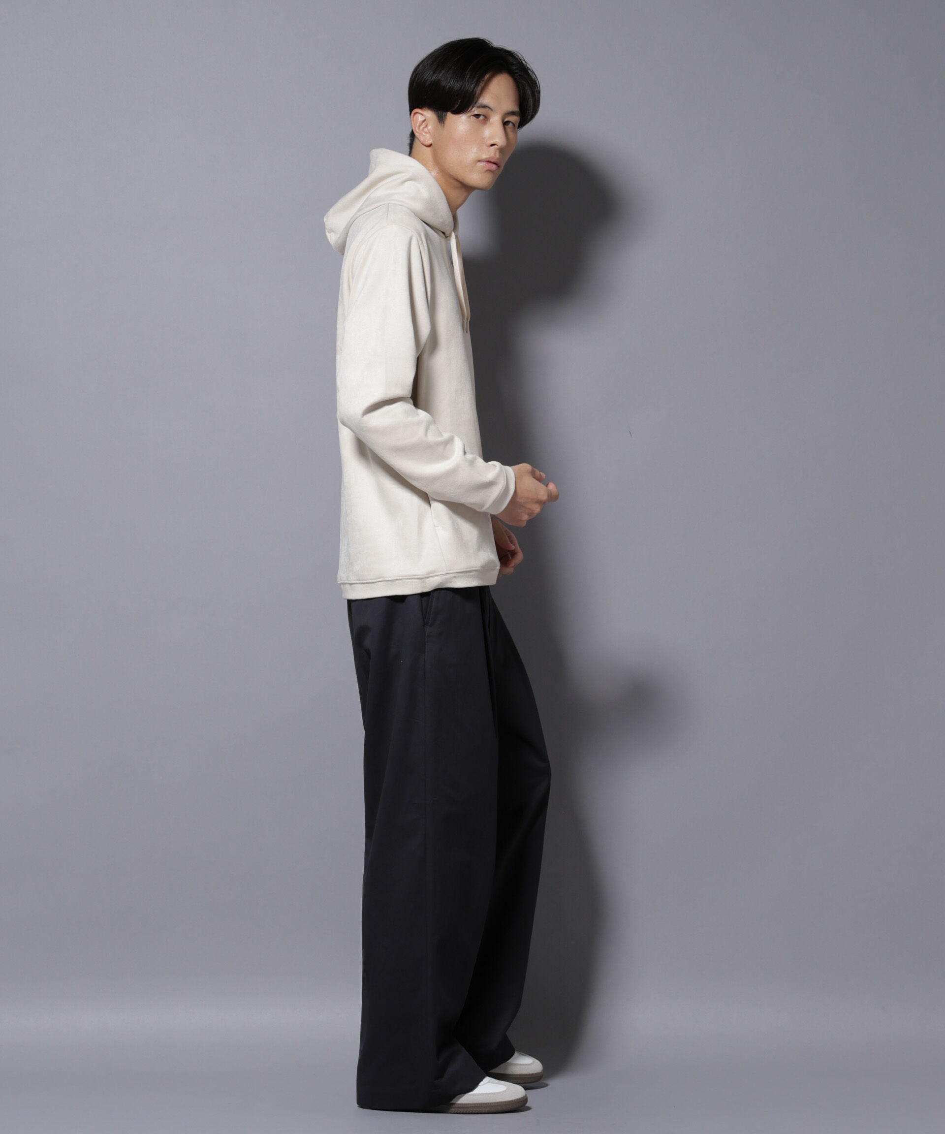 nano･universe「フェイクスエードフーディー 長袖」|Tシャツ・カットソー|