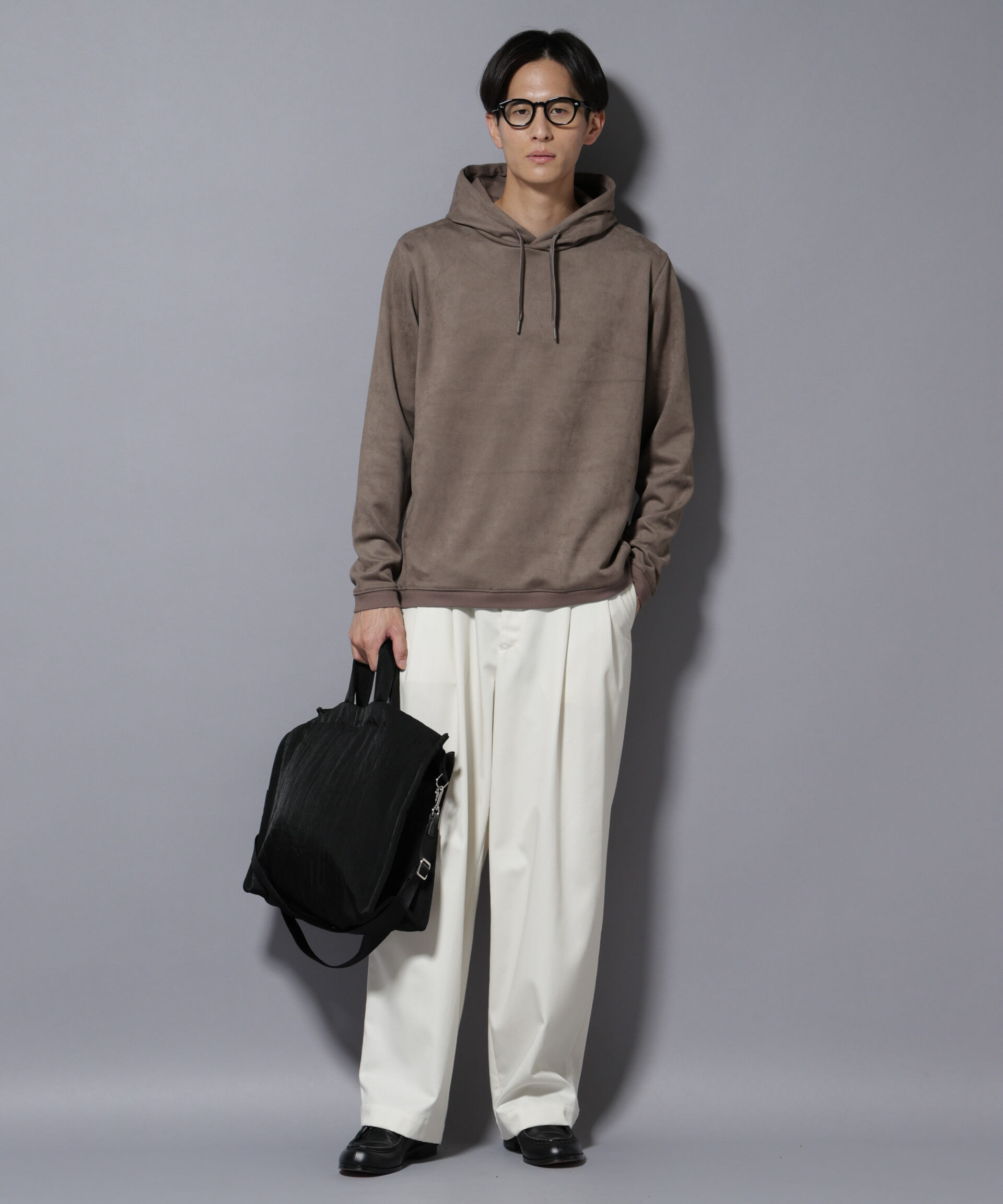 nano･universe「フェイクスエードフーディー 長袖」|Tシャツ・カットソー|