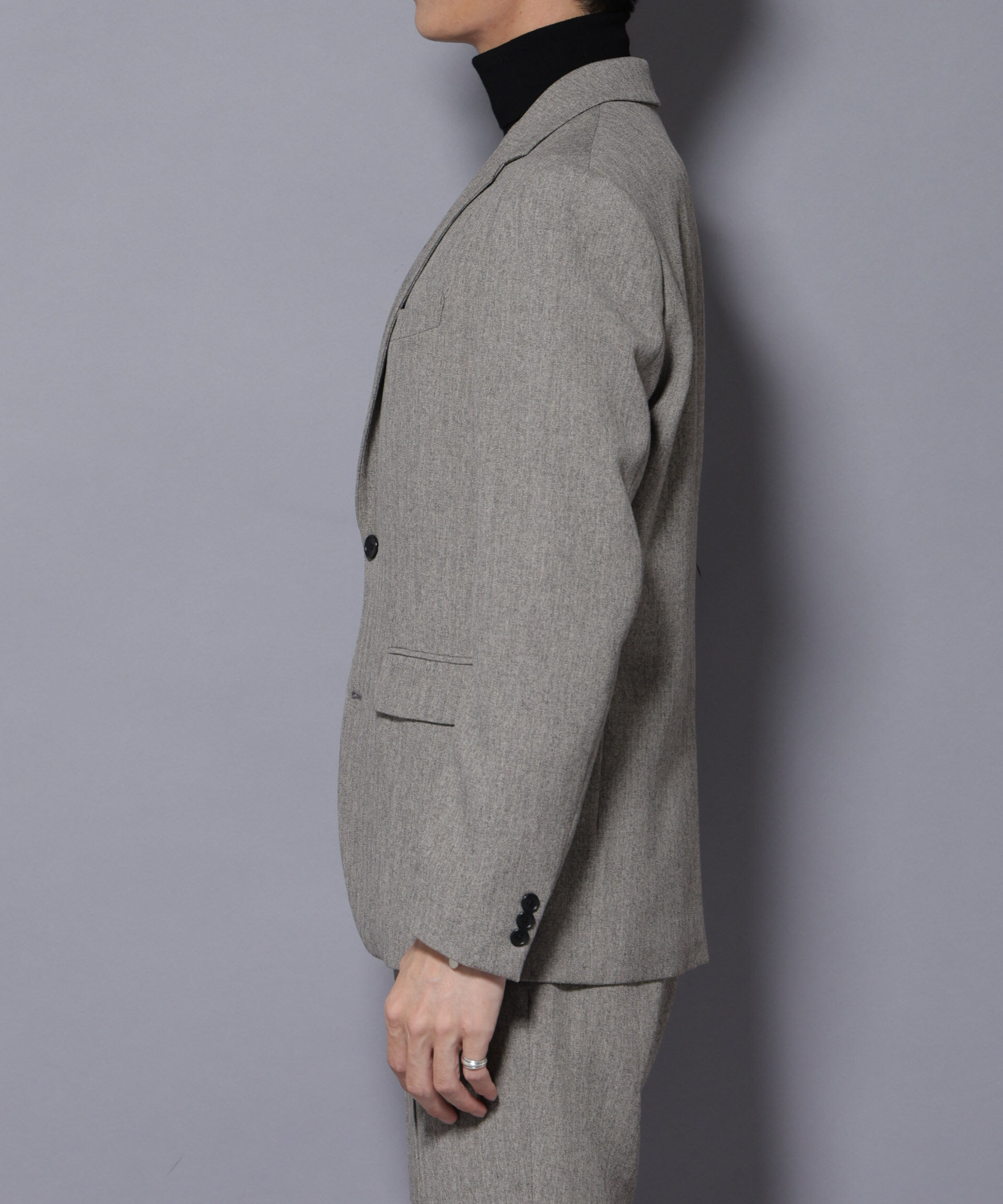 nano･universe「｢N JACKET BASIC｣ 洗えるMIXツイードストレッチジャケット(セットアップ可)」|スーツ|