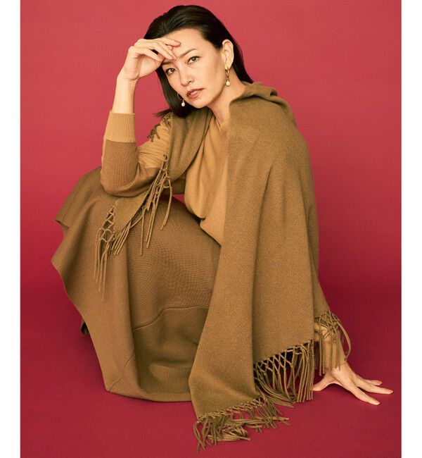 自由区「【カタログ掲載】ファインウールカシミヤドルマンシルエット ニット」|ニット・セーター|キャメル系