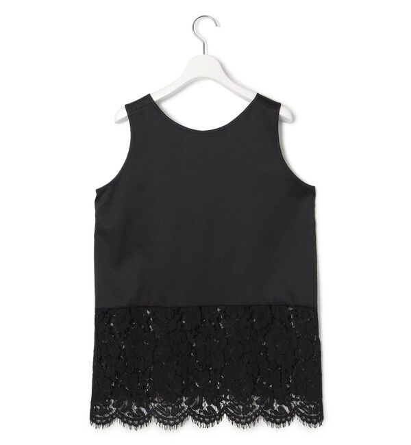 23区「【洗える】レースコンビストレッチ マットサテン インナー タンクトップ」|タンクトップ|