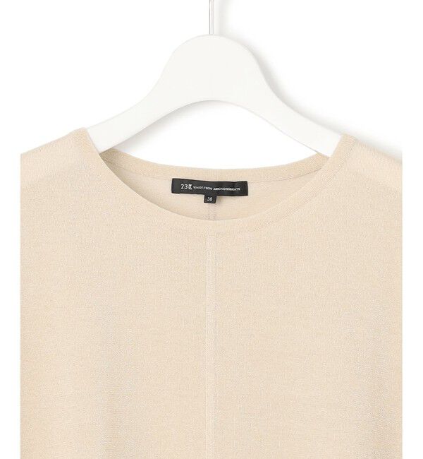 23区「【洗える】クリスピーシアールレックス ギャザースリーブ ラメ ニット」|ニット・セーター|