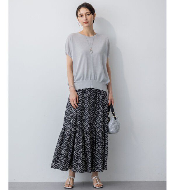 23区「【洗える】クリスピーシアールレックス ギャザースリーブ ラメ ニット」|ニット・セーター|