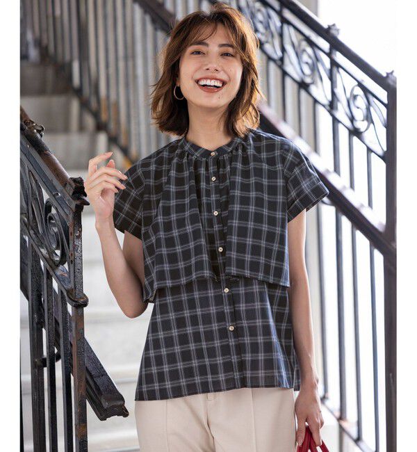 any SiS「【洗える】バンドカラーレイヤード ブラウス」|シャツ・ブラウス|